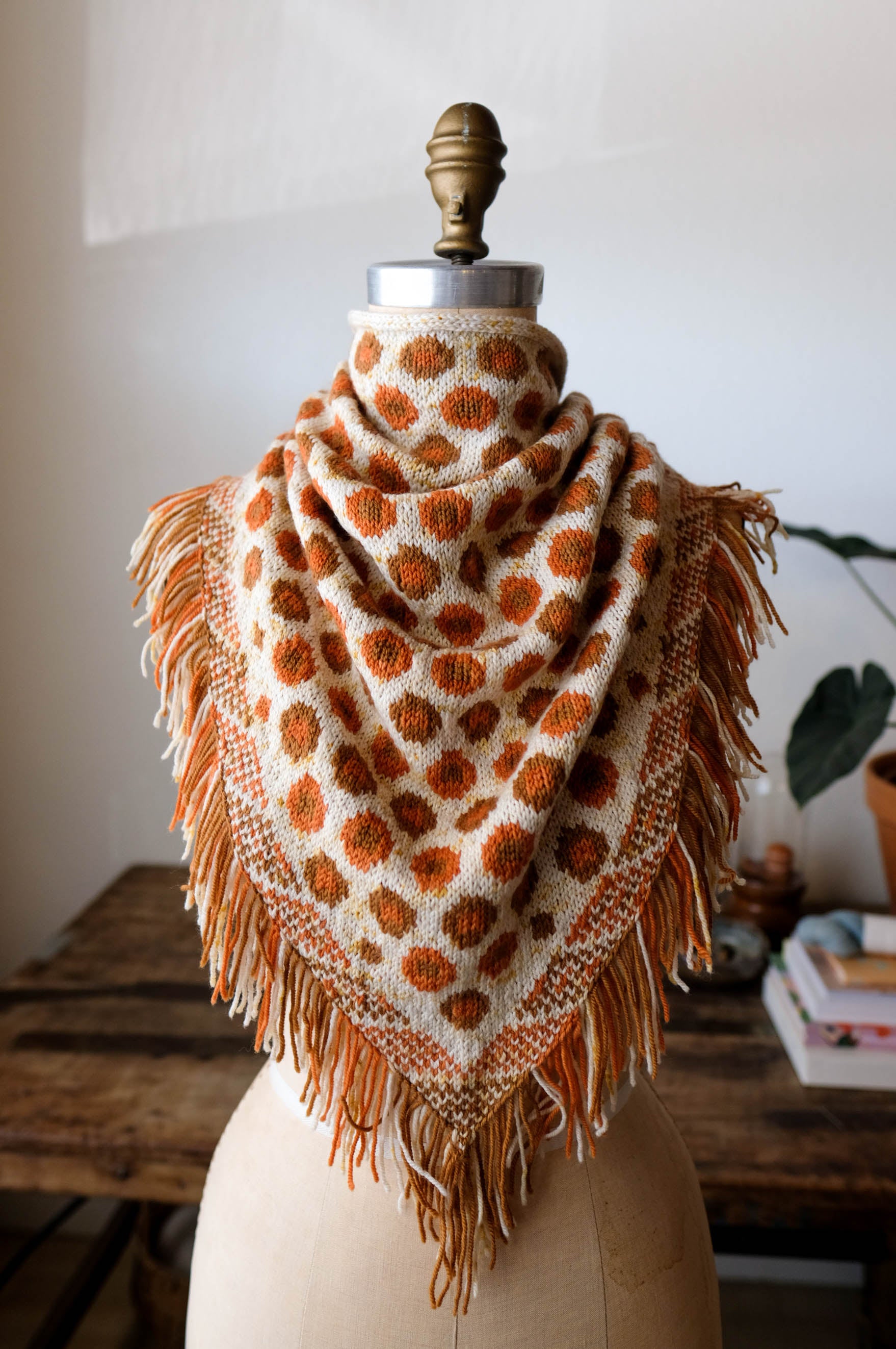 AVFKW x Mary Jane Mucklestone Peach Pit Shawl Bundle - Handmade Knitting Kit for Cozy Winter Wear, Perfect for Gifts & Home Decor