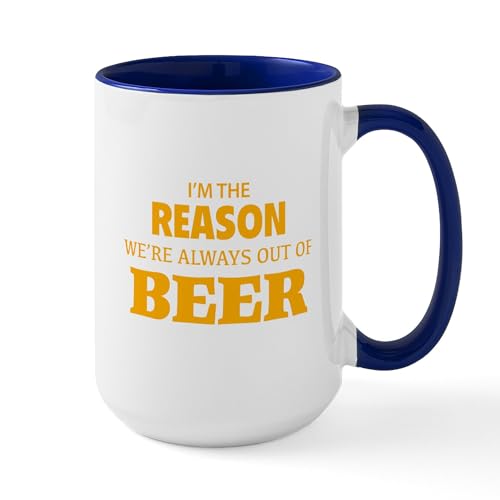 White/Navy Inside - Beer Large Mug