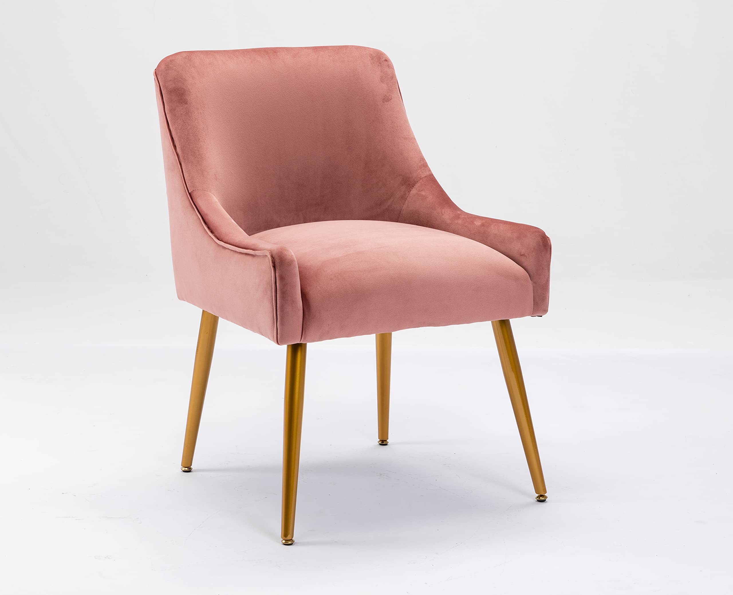 Modern Velvet Accent Chair with Metal Legs - Upholstered Armchair for Living Room, Bedroom, Office & Study | Comfortable Club Chair for Dining & Leisure | Rosewood & Velvet Fabric (Perfect for Reading Nook, Home Decor & Small Spaces)