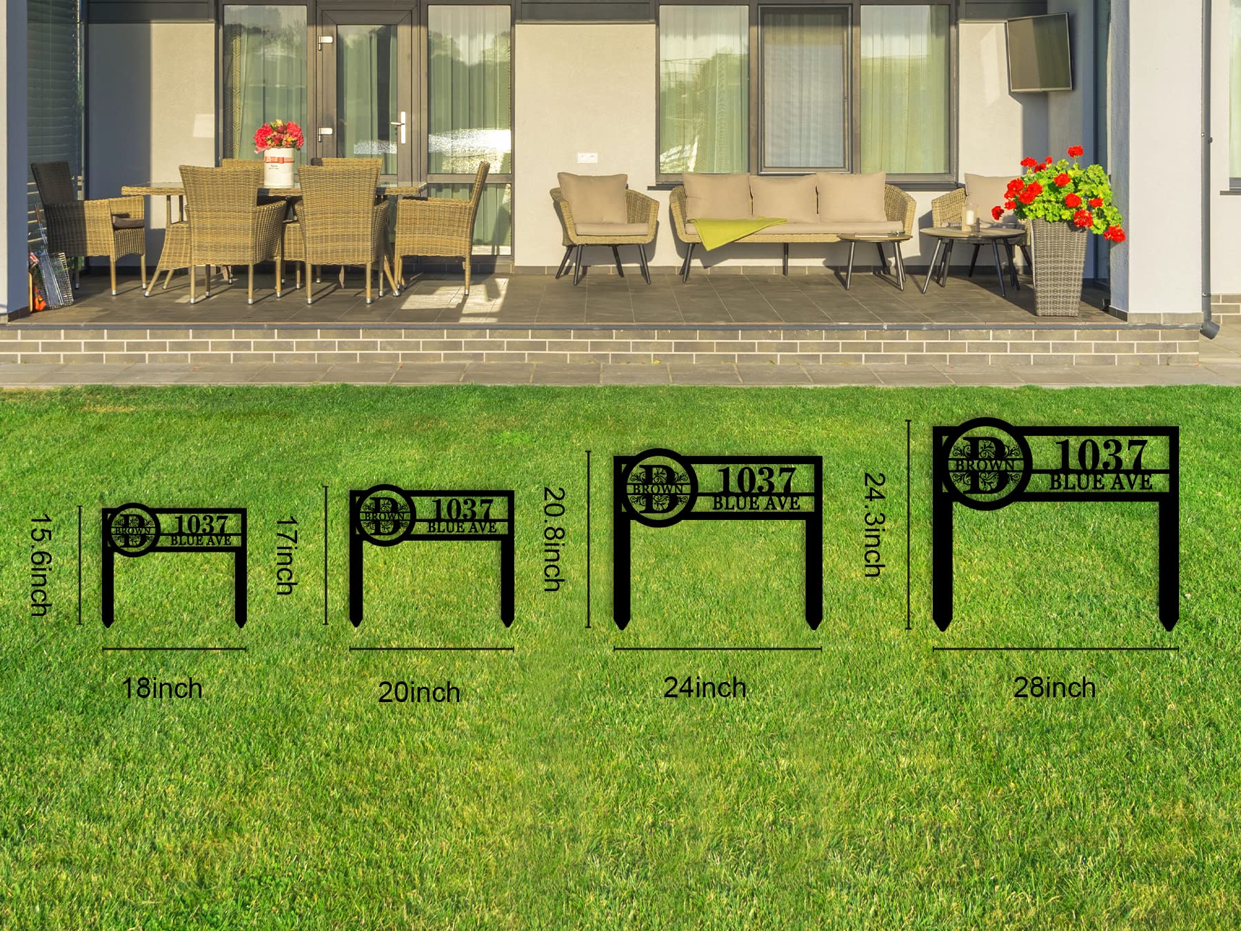 Custom Metal House Numbers with Stakes - Personalized Address Sign for Yard, Garden & Outdoor Decor - Perfect Housewarming Gift for New Homeowners