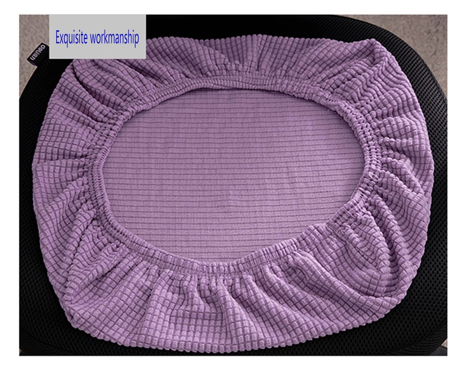 Washable Stretch Office Chair Covers - Purple Slipcovers for Computer Desk & Swivel Chairs | Removable Armchair Protector with Seat Cushion | Perfect for Home Office, Gaming & Workspace Protection