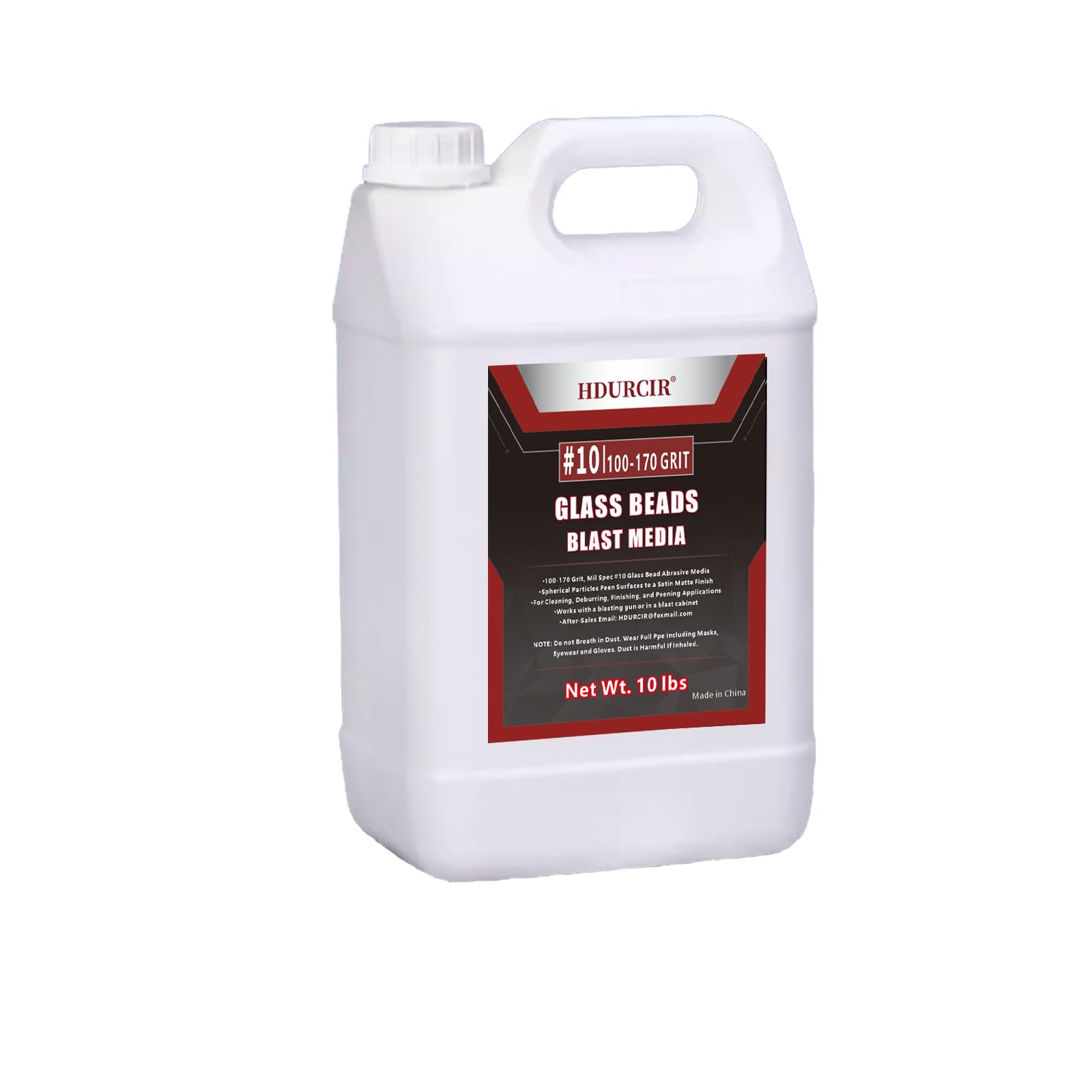 10 lb Glass Beads - 100-170 Mesh Sandblasting Media for Blast Cabinets & Guns - Perfect for Metal Cleaning & Surface Prep