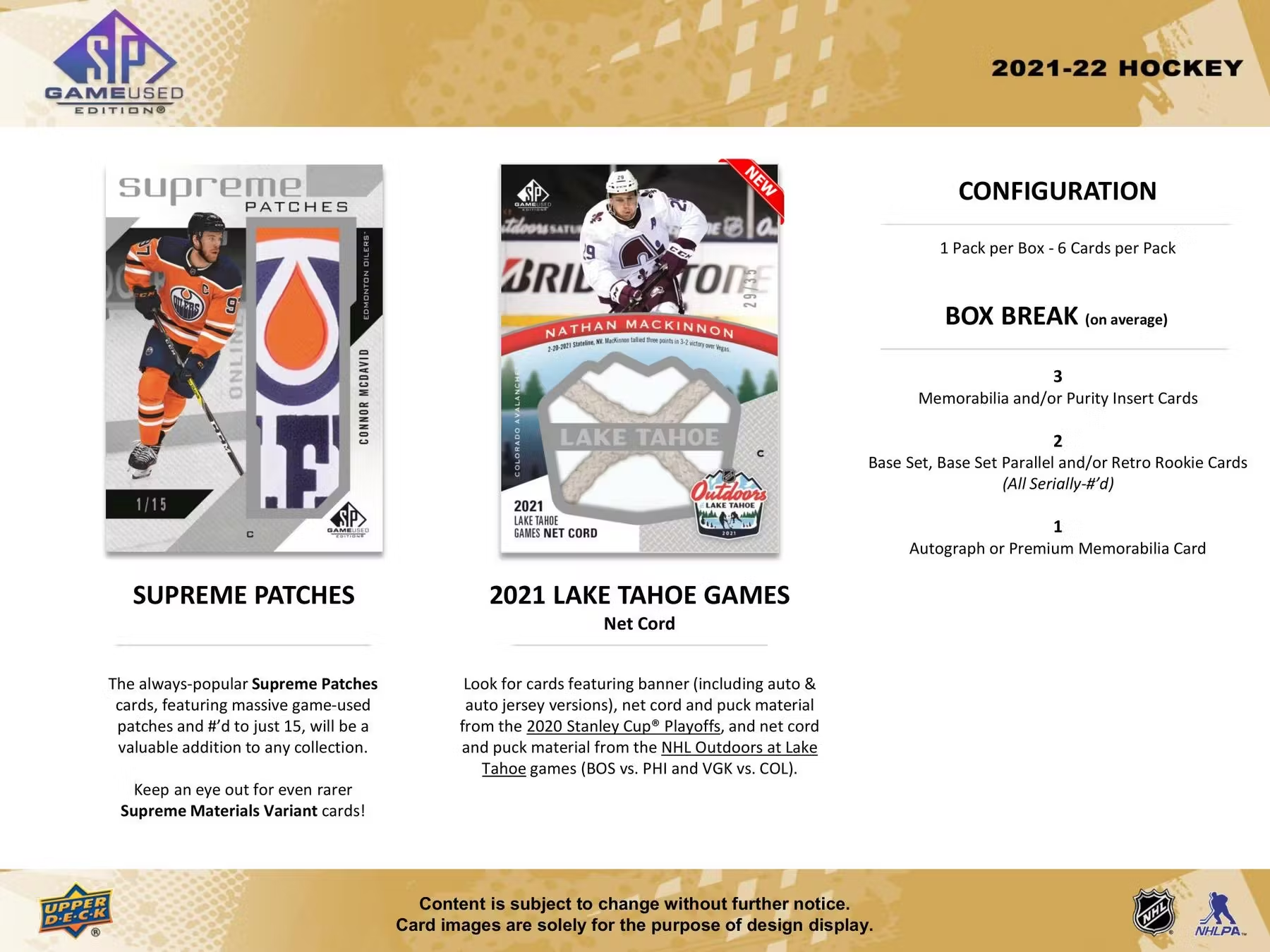 2021-22 Upper Deck SP Game Used Hockey Hobby Box - 20 Box Case - Collectible NHL Trading Cards for Fans & Investors - Perfect for Trading, Collecting, and Displaying