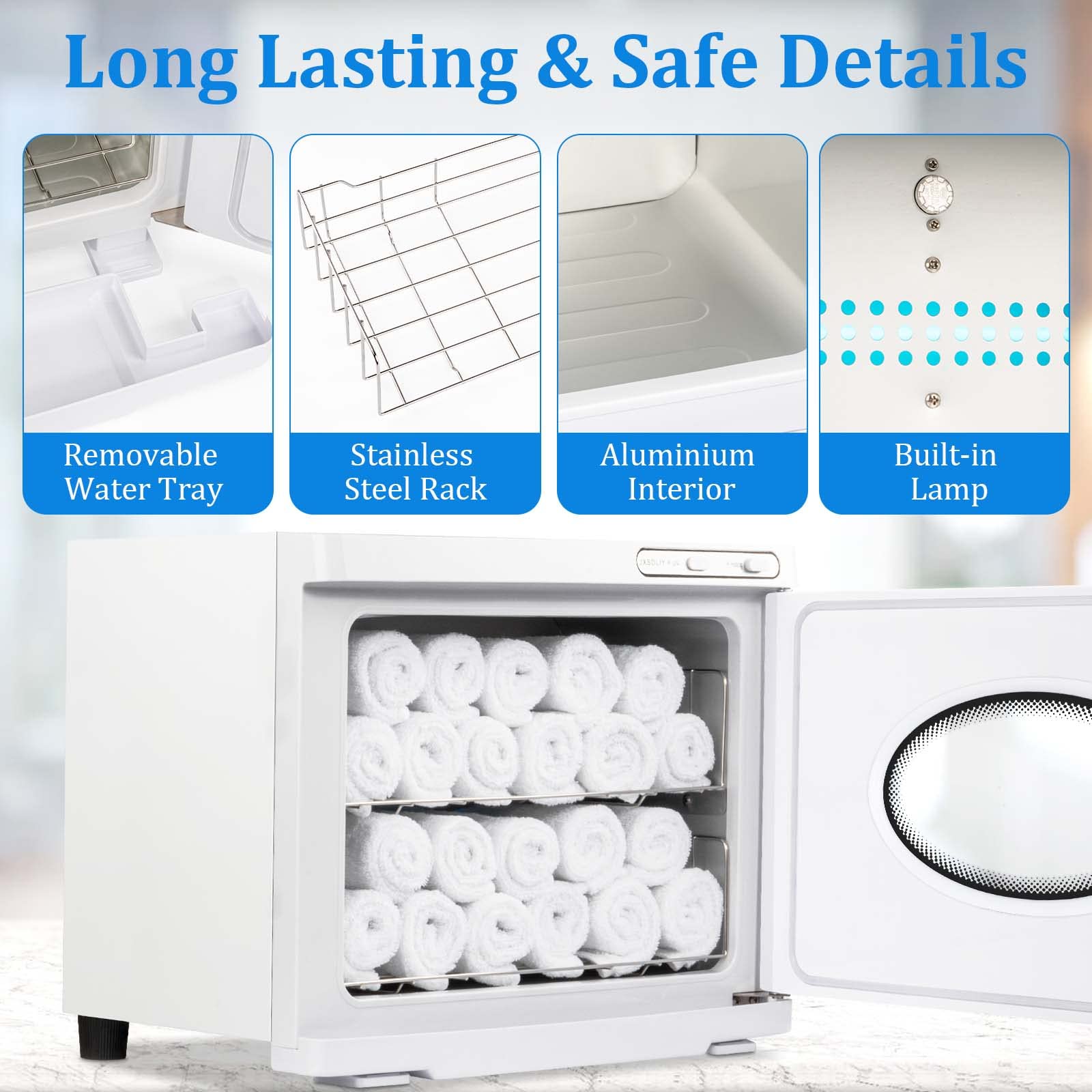 Professional 23L Large Capacity Hot Towel Warmer Cabinet - Spa & Salon Grade Towel Heater for Facial, Beauty, Hotel & Home Use - Steam Towel Warmer with See-Through Window (White) - Perfect for Spa Treatments, Salon Services & Luxury Bathroom Experience