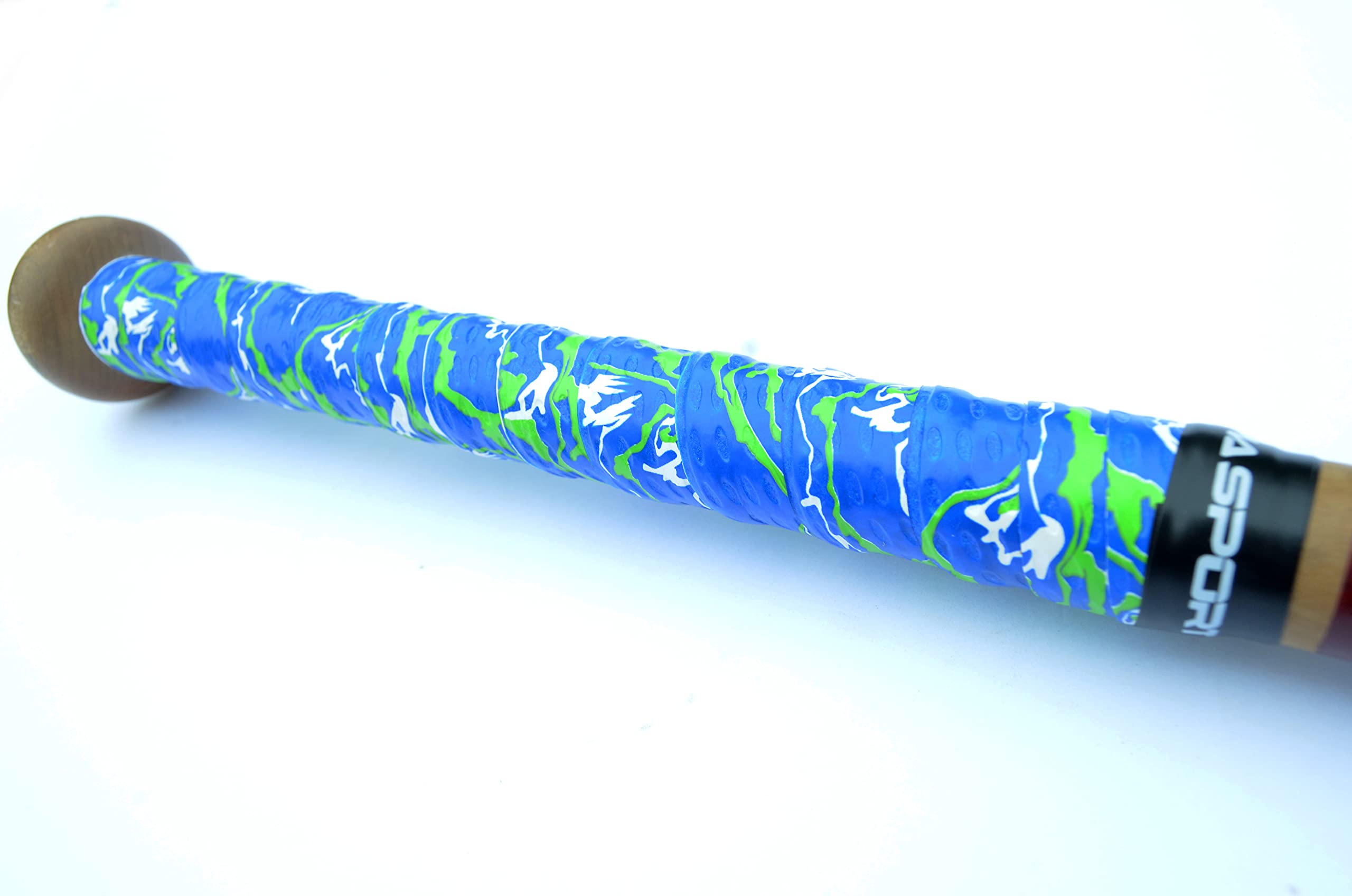 Premium Baseball Bat Grip Tape - AMA Sport Grip & Rip Cushioned Softball 1.10mm Non-Slip Batting Grip (Green/White/Blue Marble) - Perfect for Baseball, Softball & Training Practice