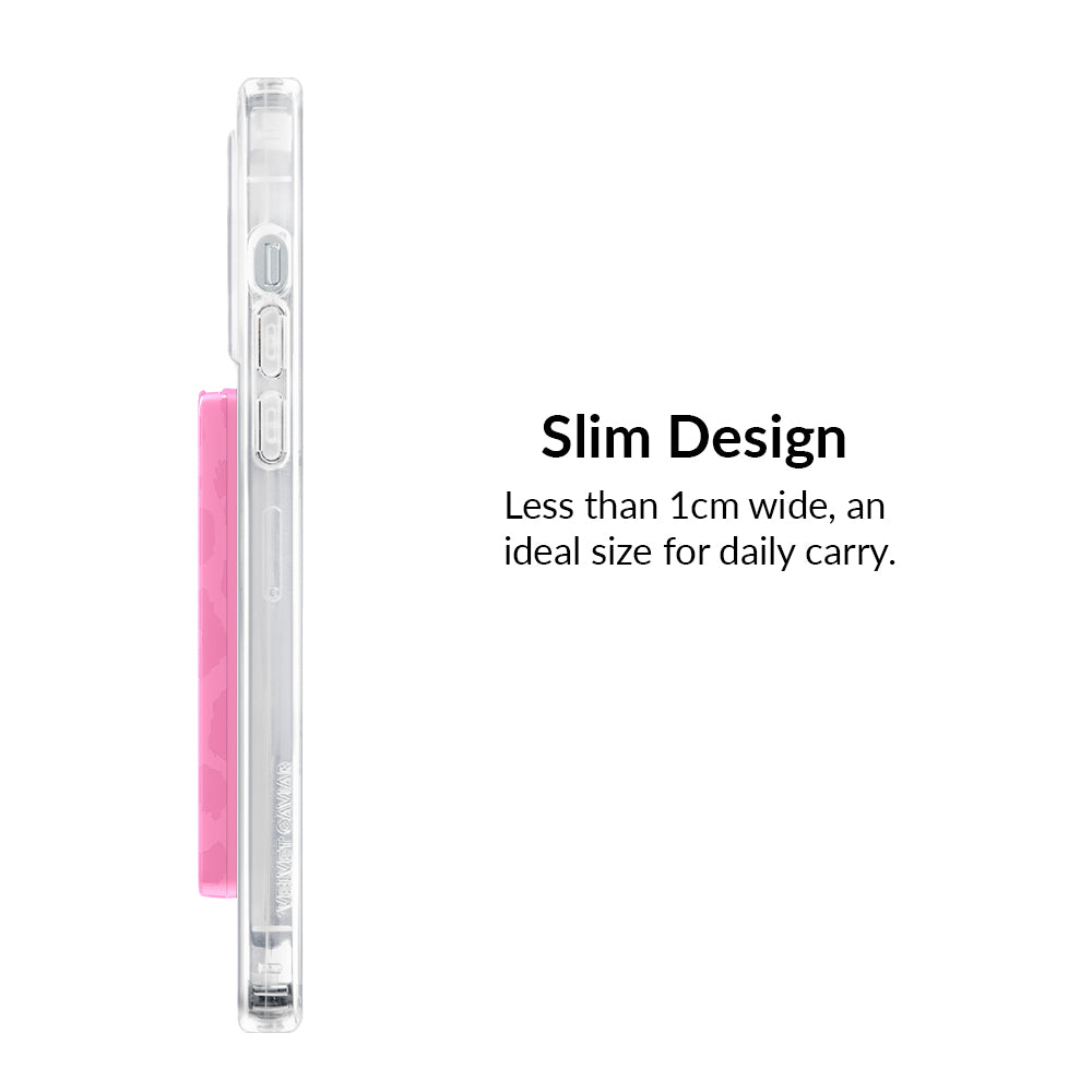 Hot Pink Leopard Print MagSafe Wallet for iPhone - Slim RFID Blocking Card Holder for Women | Perfect for Travel, Shopping & Everyday Use
