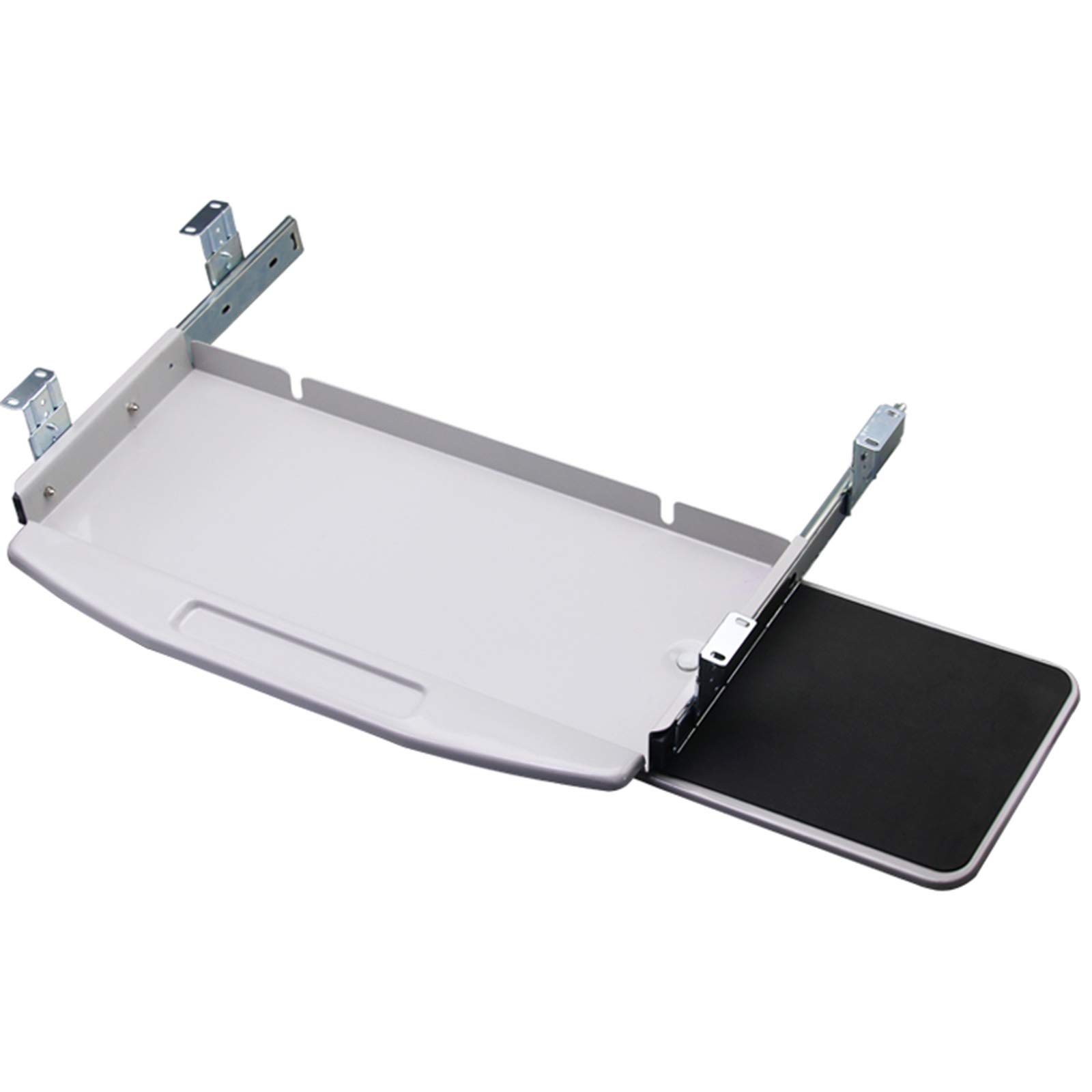 Ergonomic Under Desk Keyboard Tray - Adjustable Sliding Computer Keyboard Drawer with 360° Rotatable Mouse Pad | Office & Home Workspace Solution for Wrist Pain Relief & Fatigue Reduction | Perfect for Gaming, Typing & Remote Work