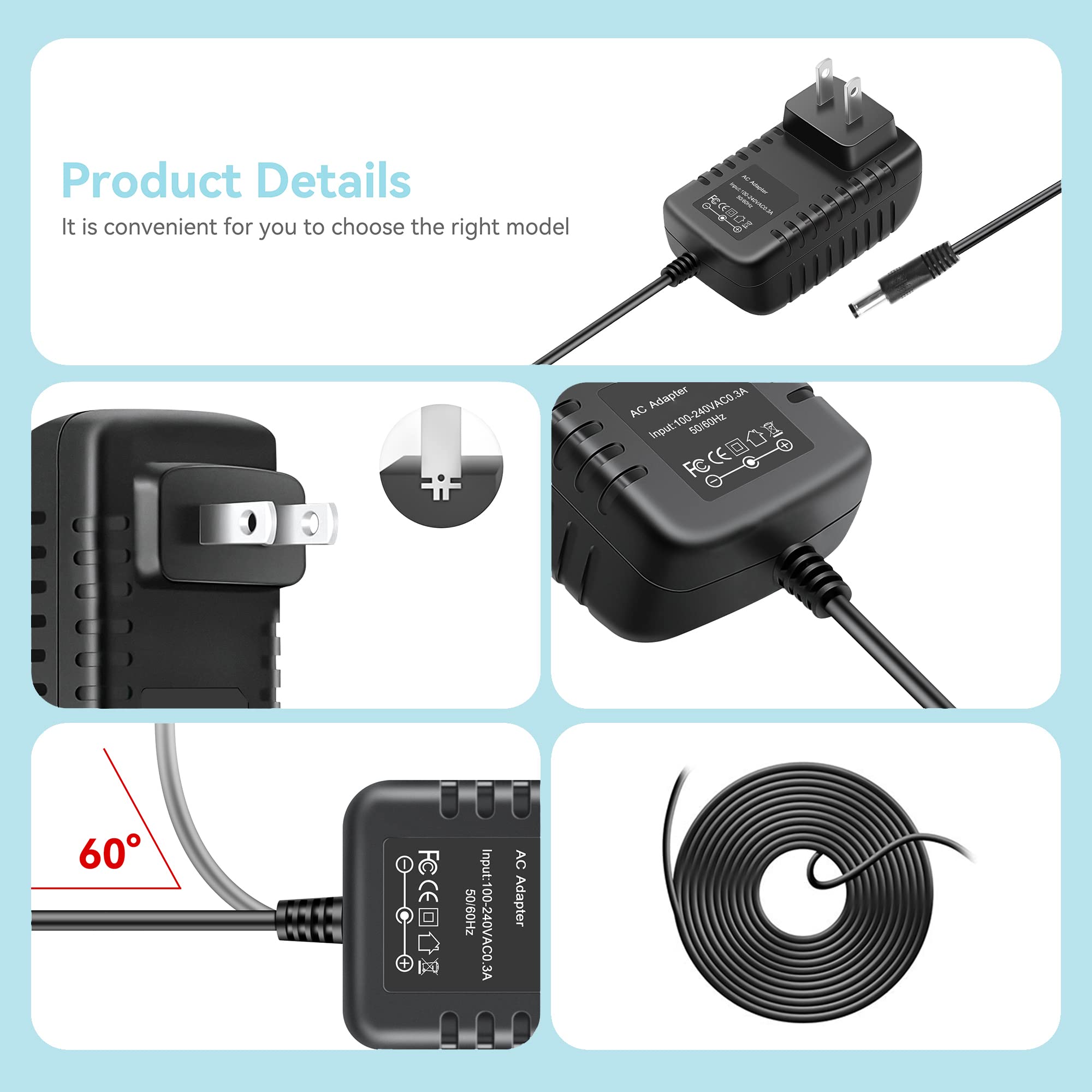 SLLEA AC/DC Power Adapter Replacement for NordicTrack RW200 Rower NTRW59146 - Compatible Power Supply for Home Gym Equipment & Exercise Machines