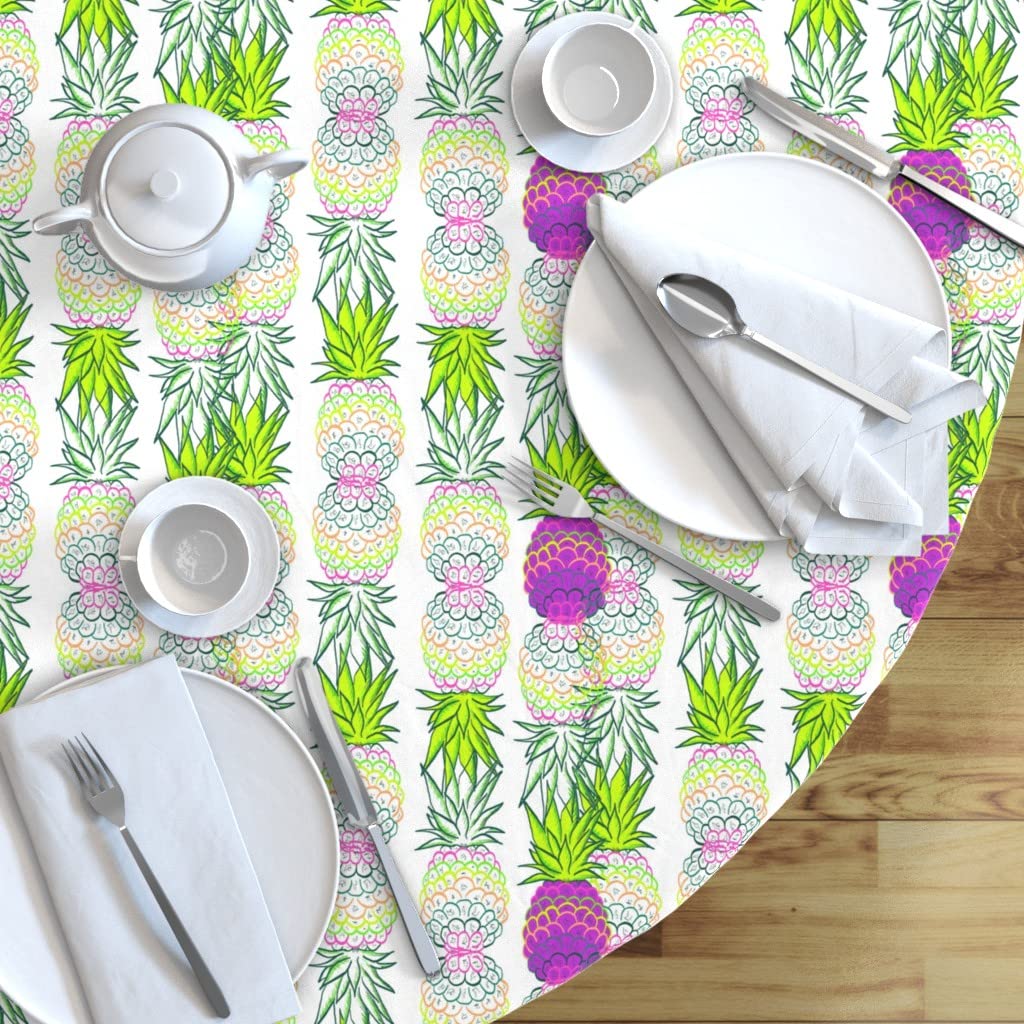 Custom Tropical Pineapple Tablecloth - 70
