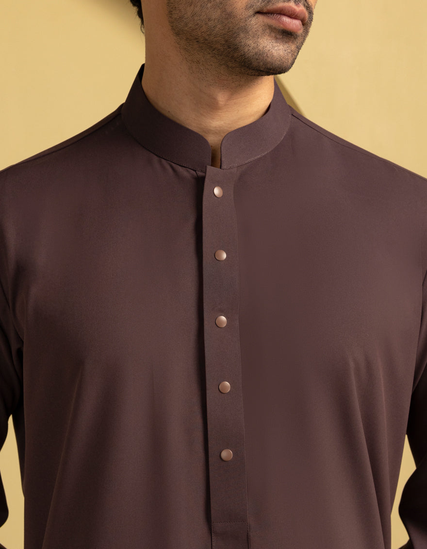 Premium Blended Brown Jubba by J. Junaid Jamshed - Traditional Islamic Abaya for Women - Perfect for Prayer, Eid Celebrations & Modest Fashion