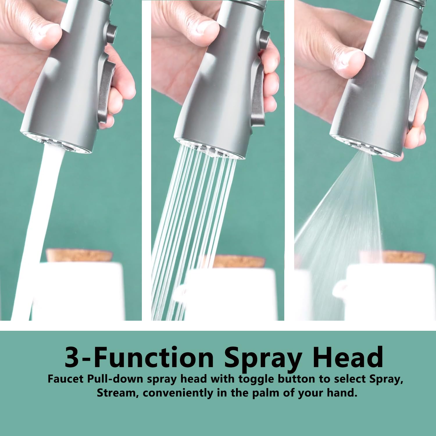 Smart Touchless Kitchen Faucet with Pull Down Sprayer - Brushed Nickel Finish, Touch On Activated Sensor for Modern Farmhouse, RV & Home Sinks (Perfect for Busy Cooks & Pet Washing)