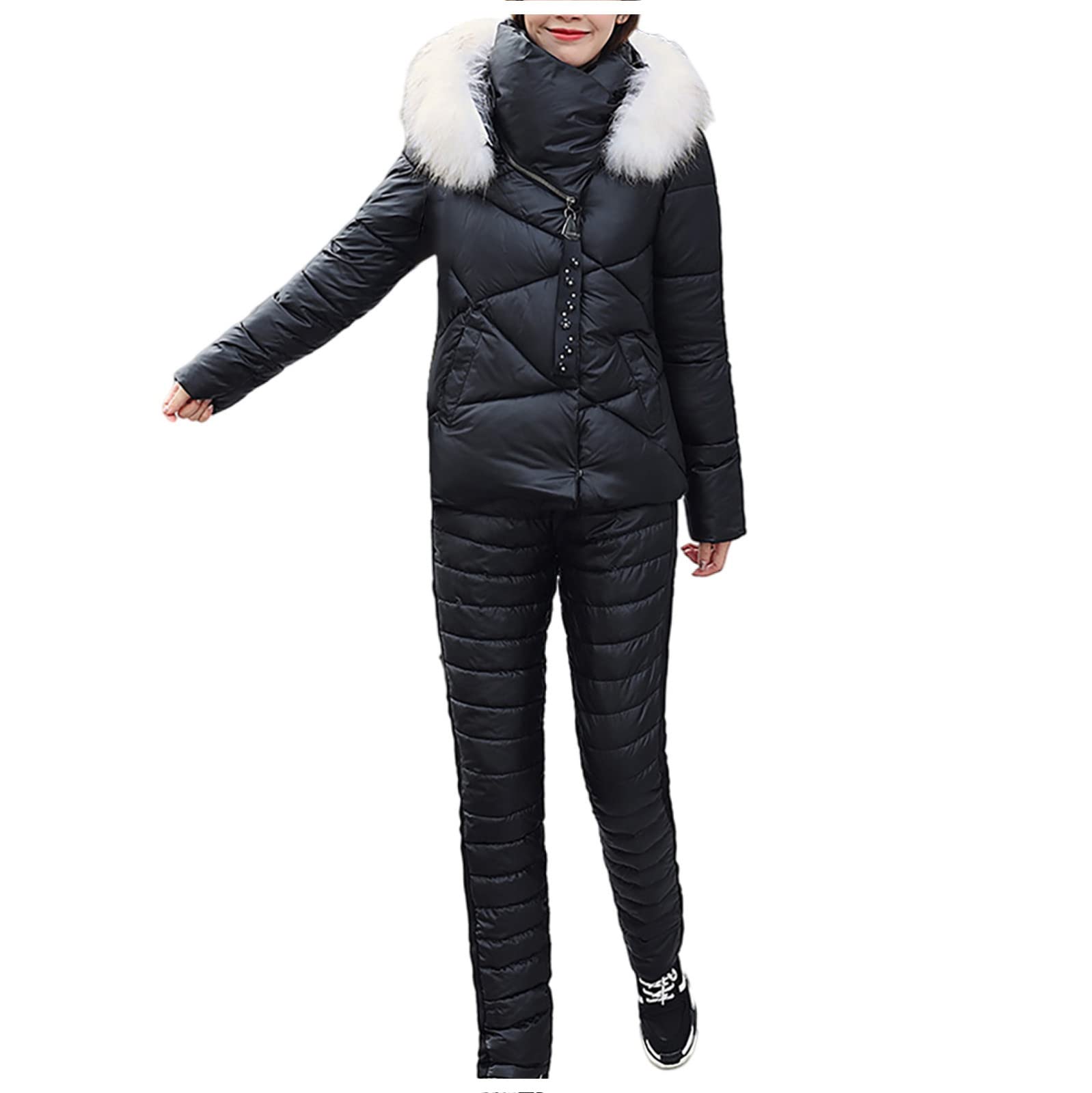 NBXNZWF Women's Full Body Winter Jumpsuit with Hood - Waterproof Ski Suit for Outdoor Activities | Snowboarding, Skiing, Hiking & Cold Weather Protection