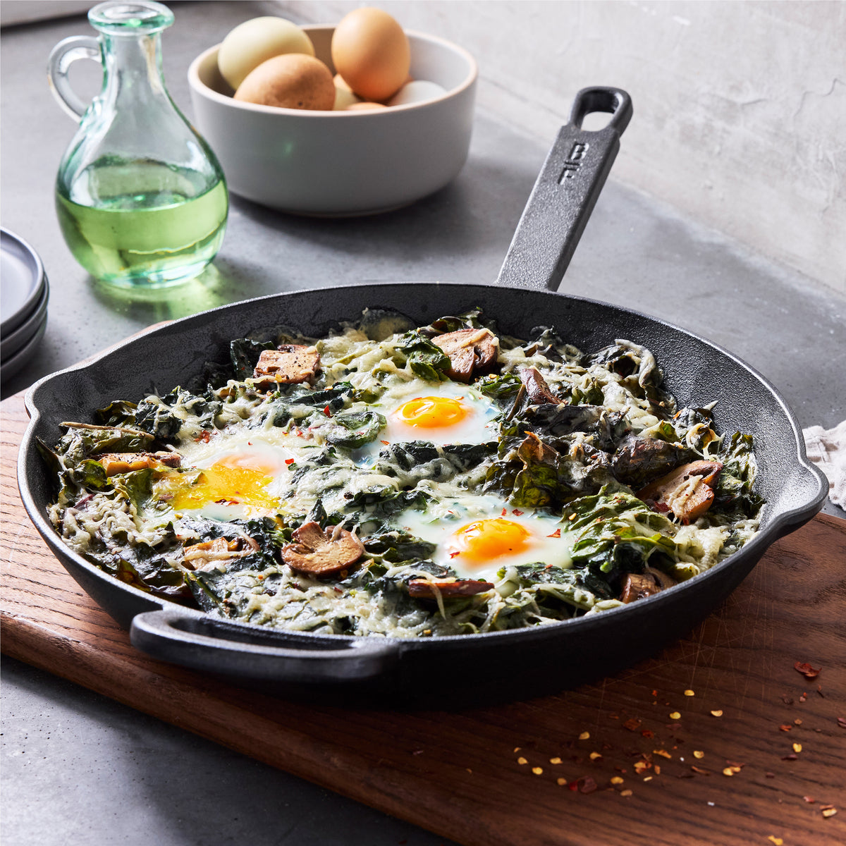 Bobby Flay by GreenPan 12-Inch Nonstick Cast Iron Skillet - Perfect for Searing, Frying & Baking - Ideal for Home Kitchen & Professional Chefs