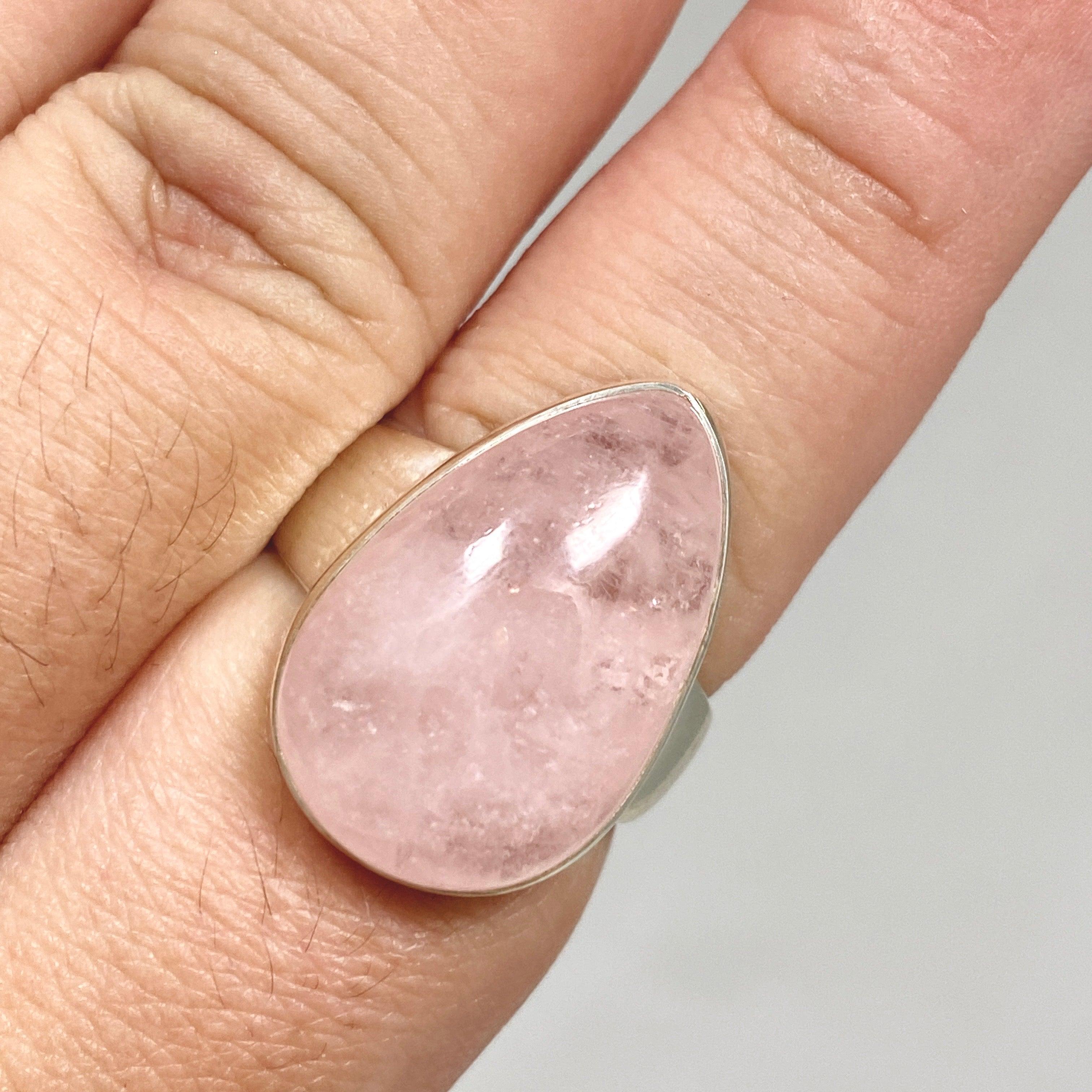 Morganite Teardrop Ring for Women - Size 10 - 14K Rose Gold Engagement Ring - KRGJ3161 - Perfect for Valentine's Day, Anniversary & Proposal Gifts