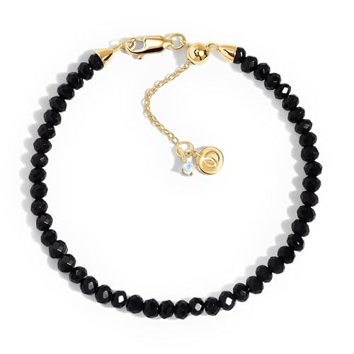 Yellow Gold Obsidian Bracelet - Beads