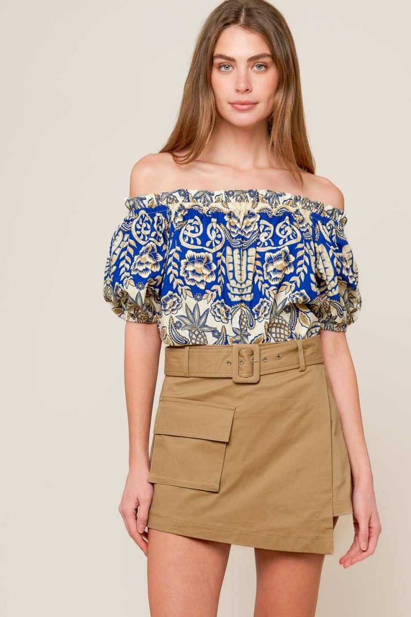 Stylish A Day at the Market Woven Top for Women - Breathable Summer Blouse for Casual Outings, Beach Vacations & Weekend Brunch