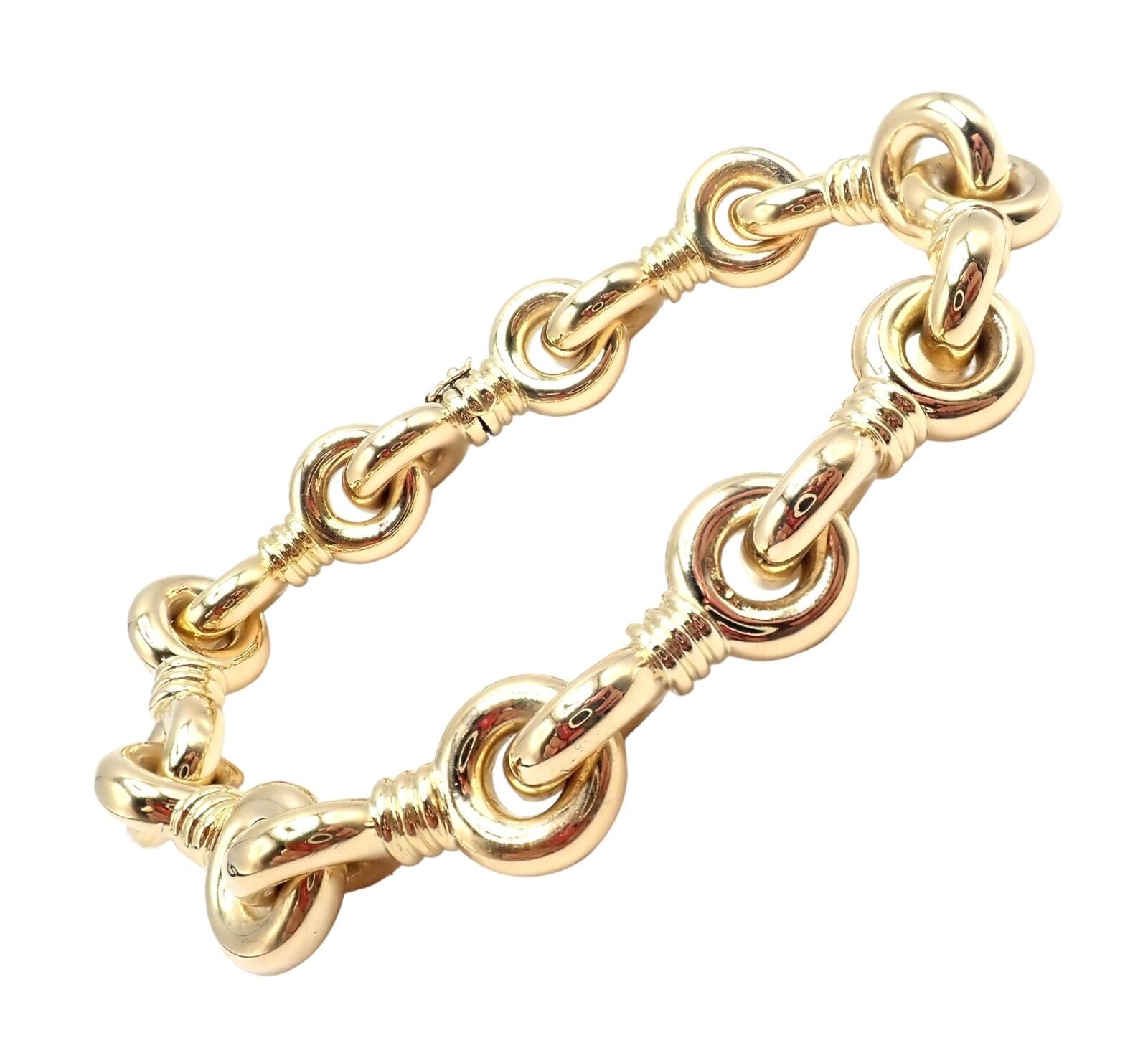 Vintage Chunky 18k Yellow Gold Bracelet - 8 Inch, 37 Grams | Luxury Estate Jewelry for Women | Perfect for Weddings, Parties & Special Occasions
