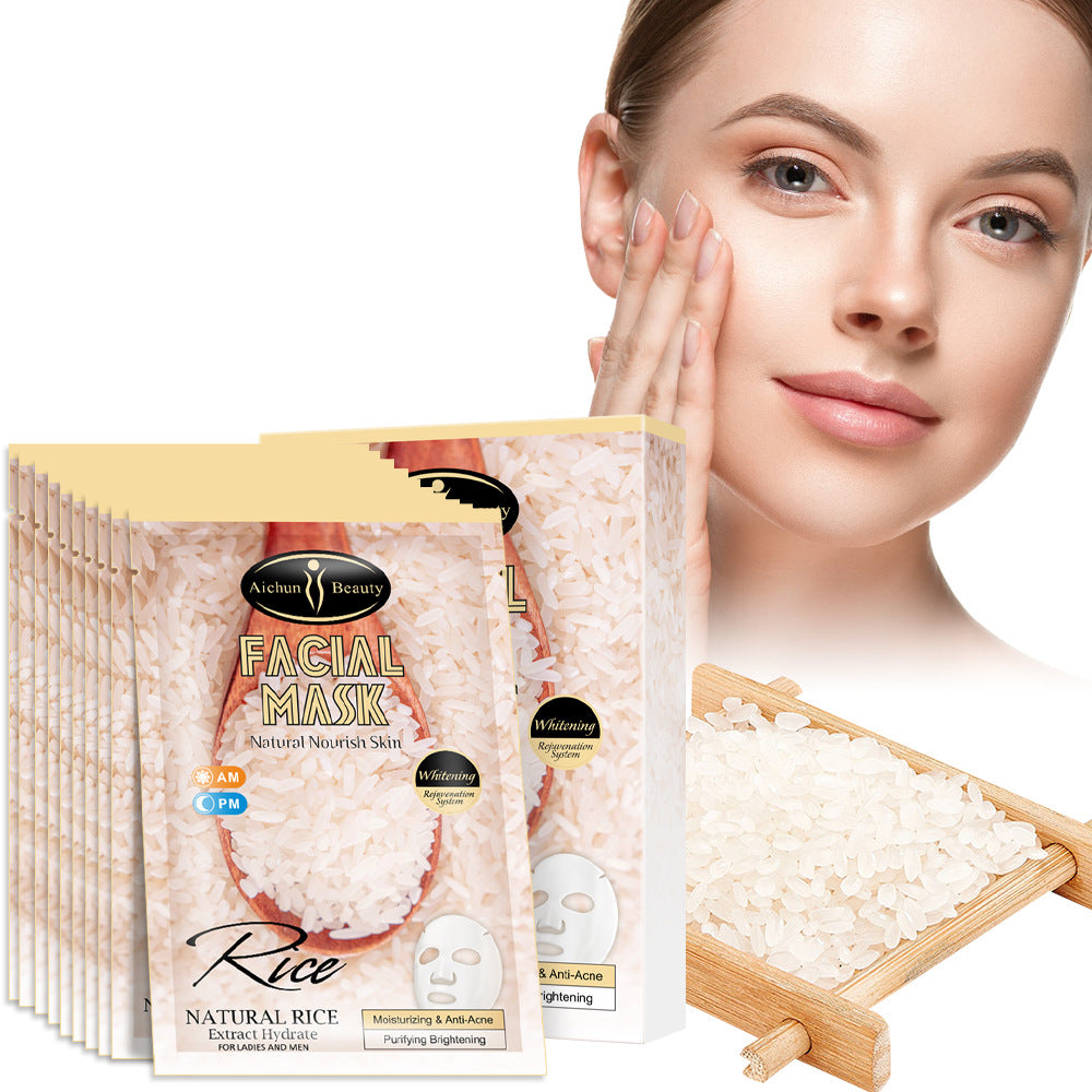 Premium Rice Face Mask for Brightening & Hydration - Natural Skin Care Treatment for Glowing Complexion - Perfect for Daily Skincare Routine & Spa Days