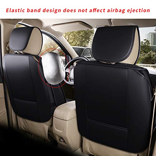 Universal 7-Seat Car Seat Cover Set - Waterproof Leather Protection with 2 Headrests & 2 Lumbar Pillows (Red) - Fits Most SUV & Minivan Models - Perfect for Family Road Trips, Daily Commuting and Pet Protection