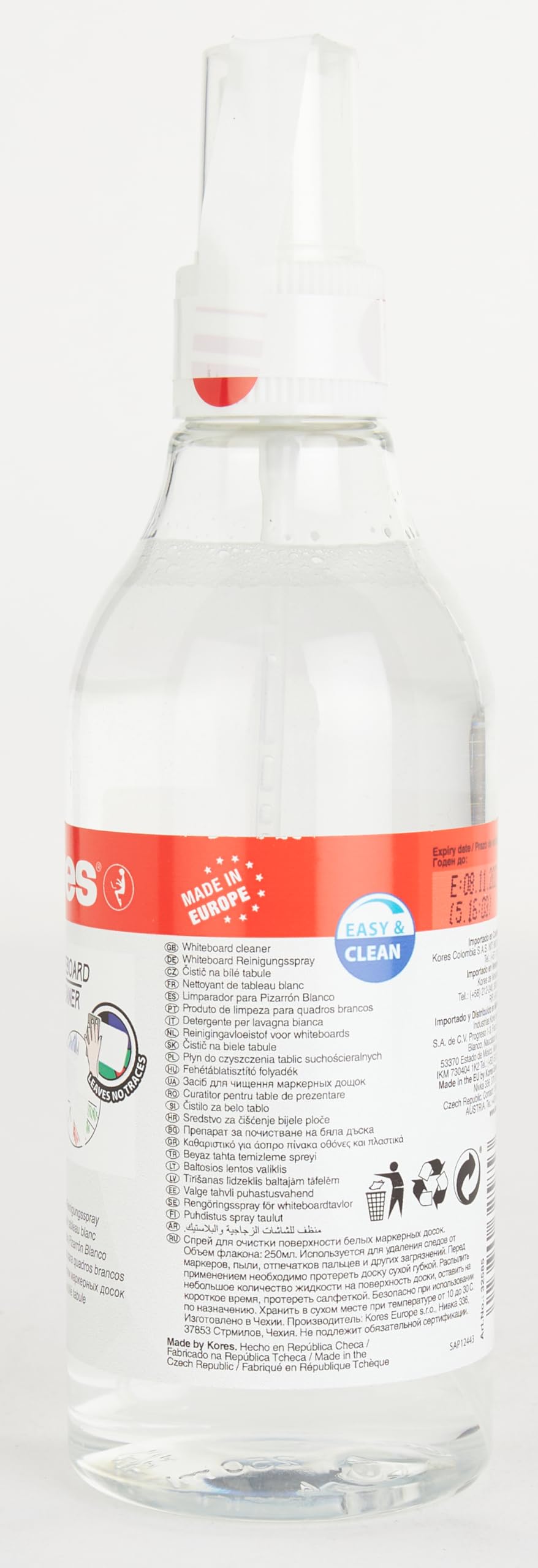 Kores 250ml Whiteboard Cleaner Spray - Fast Drying, Streak-Free Formula for Whiteboards, Glass Boards & Dry Erase Markers | Ideal for Offices, Classrooms & Home Use