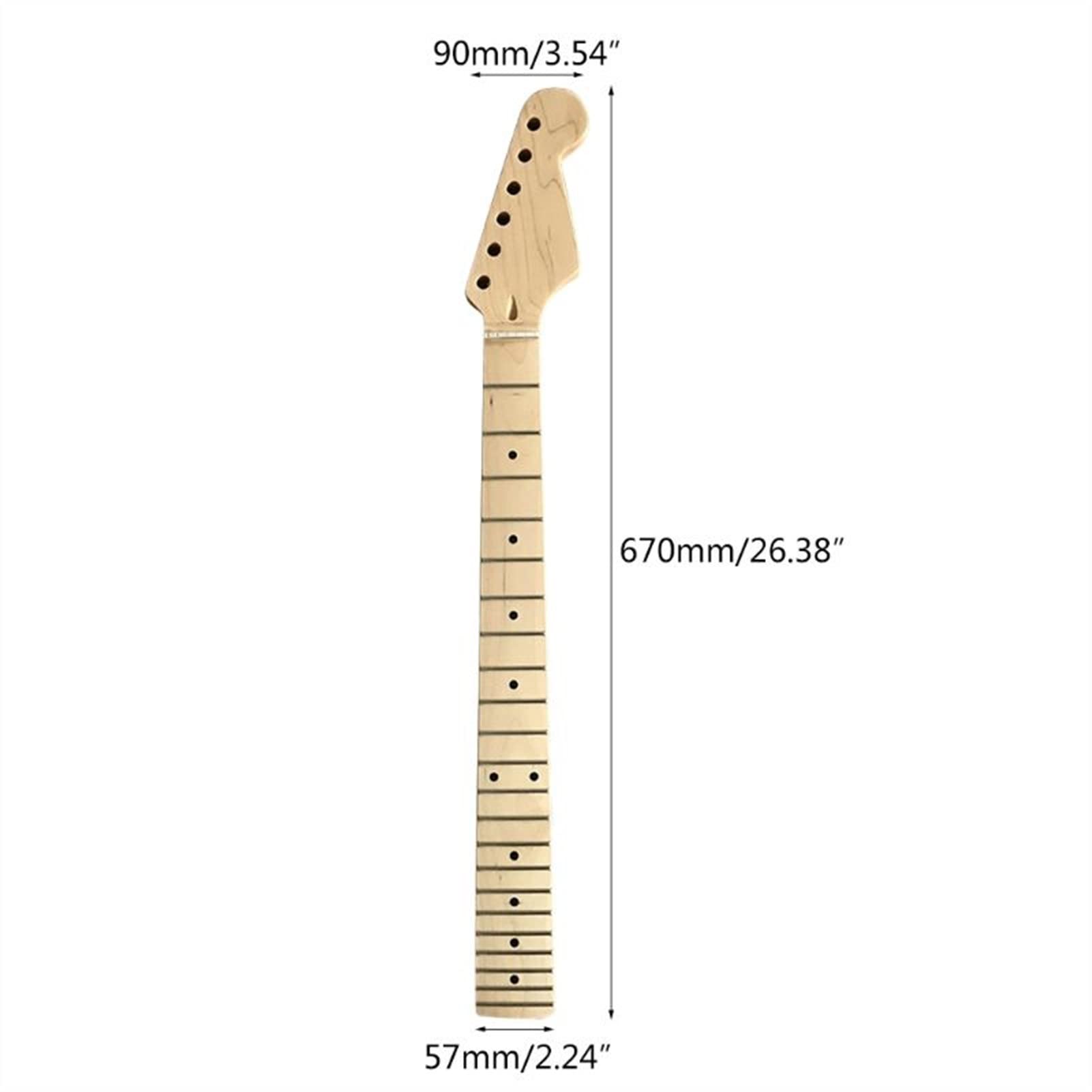 Maple Wood Guitar Neck with Rosewood Fretboard - Unfinished Electric Guitar Neck Kit for Smooth Playability | DIY Guitar Repair & Custom Builds | Perfect for Musicians & Luthiers