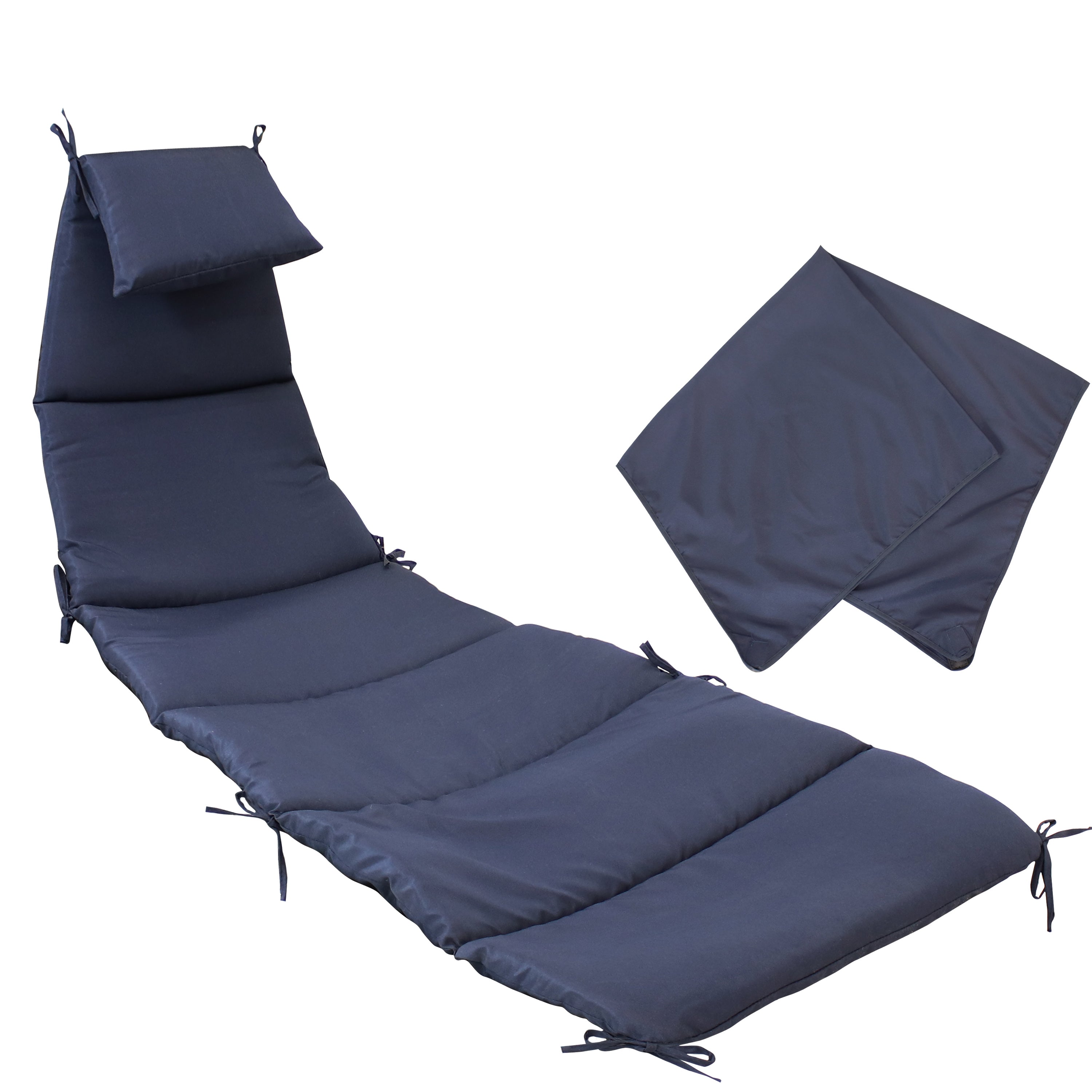 Sunnydaze Hanging Lounge Chair Replacement Cushion & Umbrella Set - Outdoor Patio, Garden, Poolside Relaxation Accessories