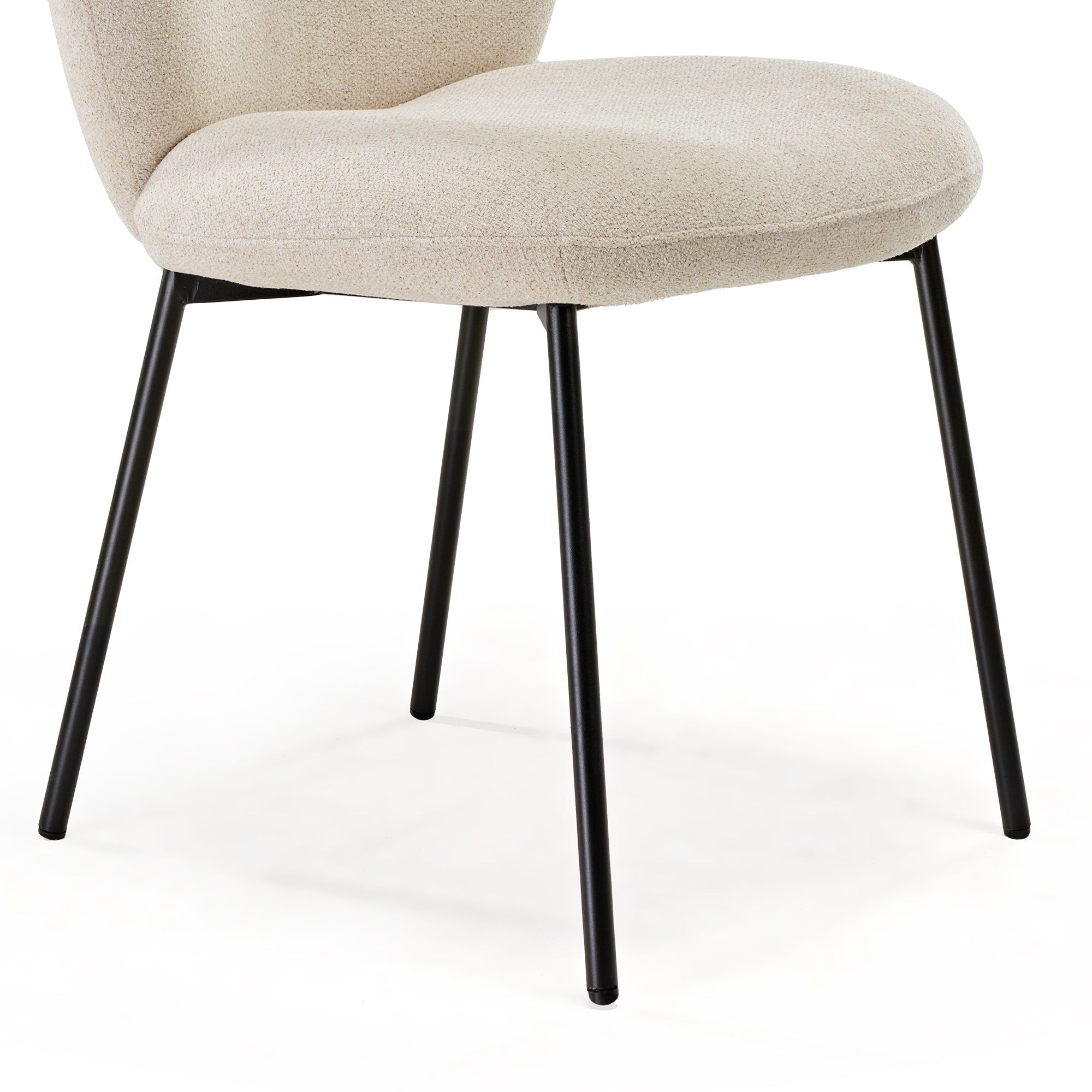 Sage Upholstered Dining Side Chairs Set of 2 - Off White Fabric Kitchen & Dining Room Chairs for Home Decor & Entertaining