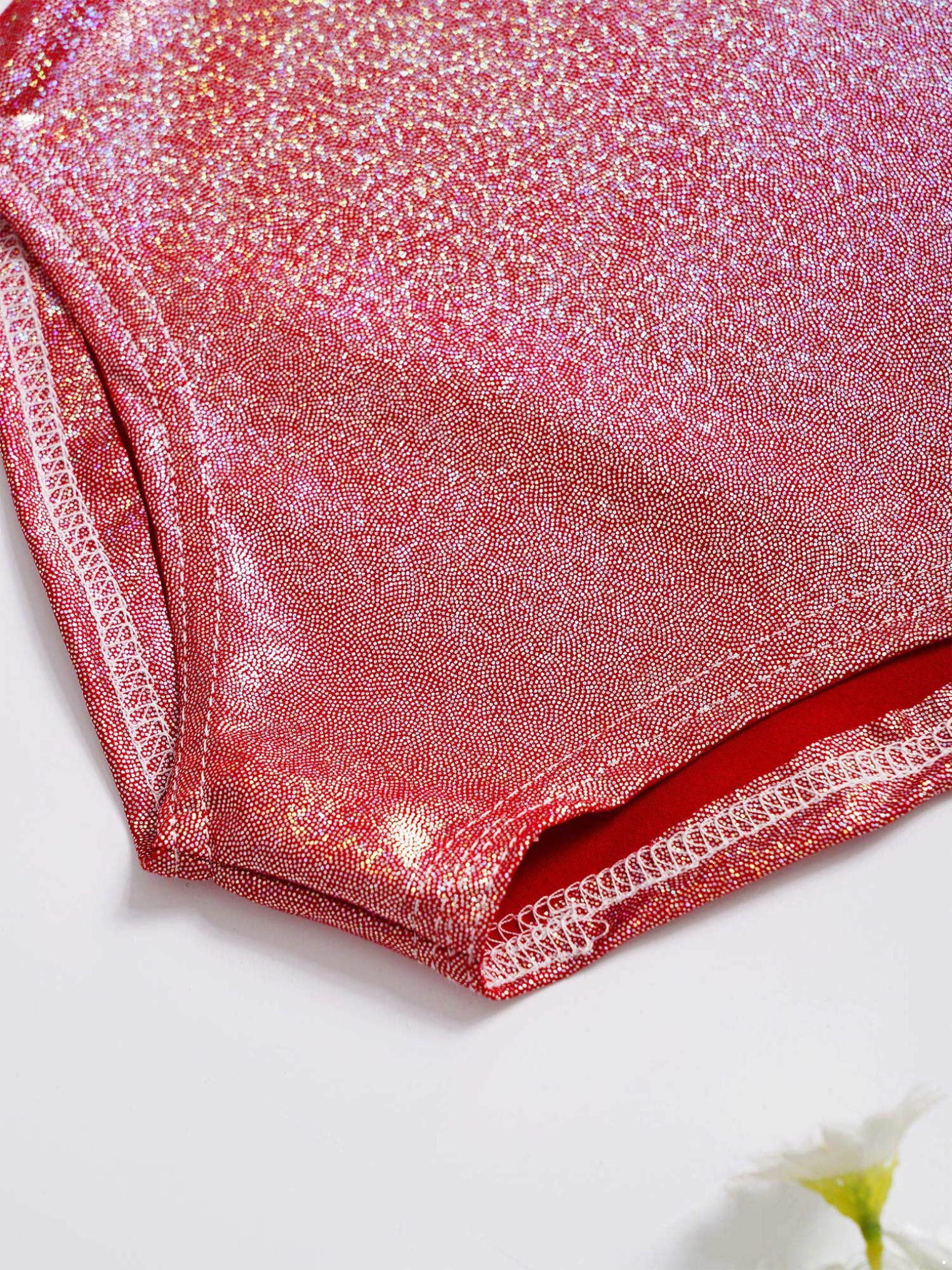Yeahdor Girls Long Sleeve Shiny Metallic Ballet Leotard - Gymnastics Dance Bodysuit One-Piece Sport Jumpsuit for Ballet, Gymnastics & Performance