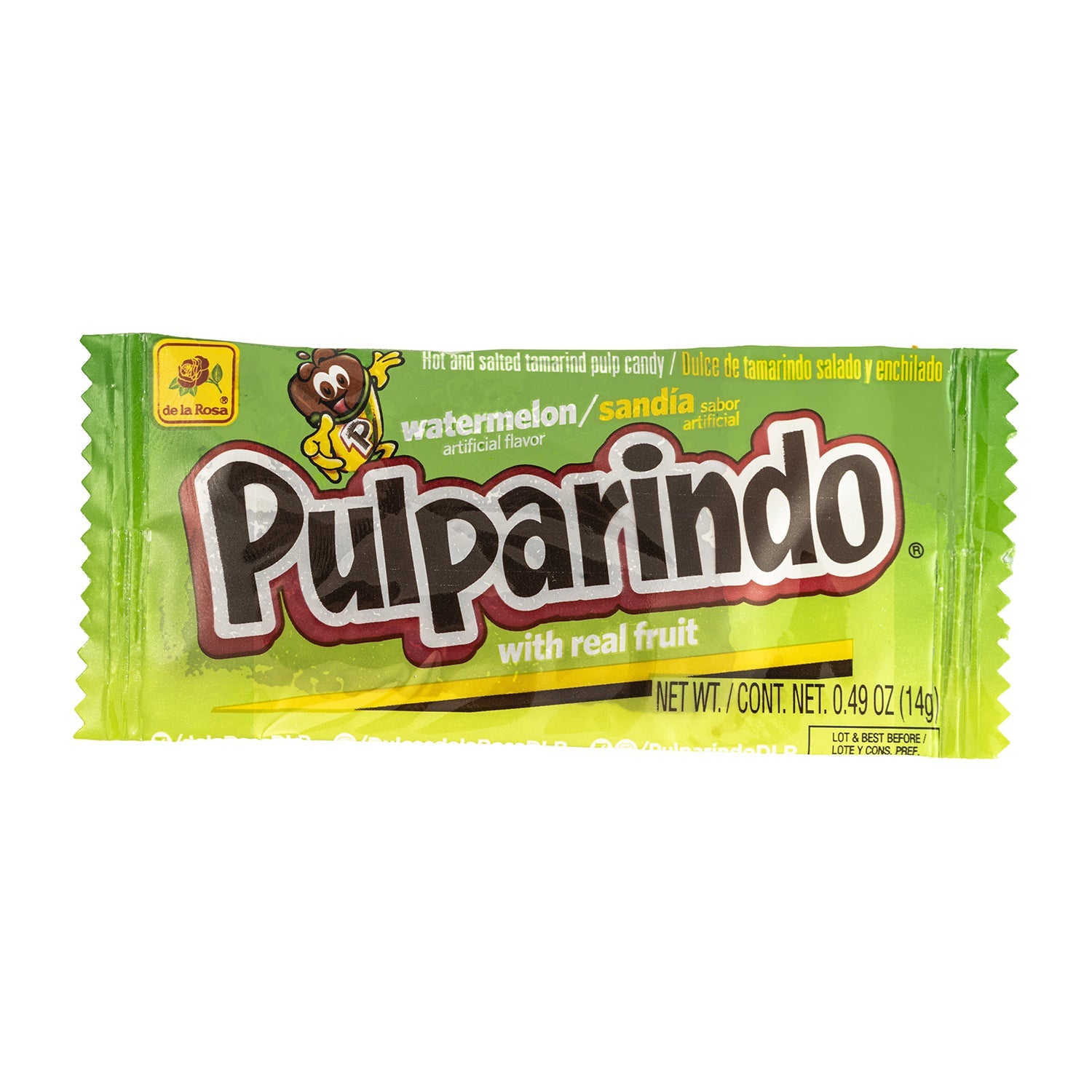 De La Rosa Pulparindo Sandia Tamarind Candy | 20ct Box (20 Count) - Sweet & Spicy Mexican Treat for Parties, Snacking & Gifts