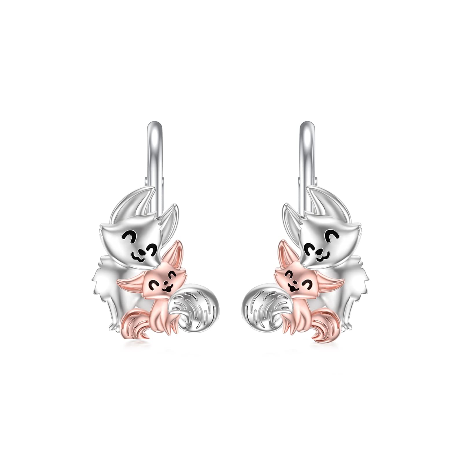 Sterling Silver Animal Earrings for Women - Cute Koala, Dragon, Fox, Unicorn, Dinosaur & Axolotl Leverback Drop Dangle Jewelry - Perfect Gift for Mother, Daughter & Animal Lovers - Great for Everyday Wear, Parties & Special Occasions