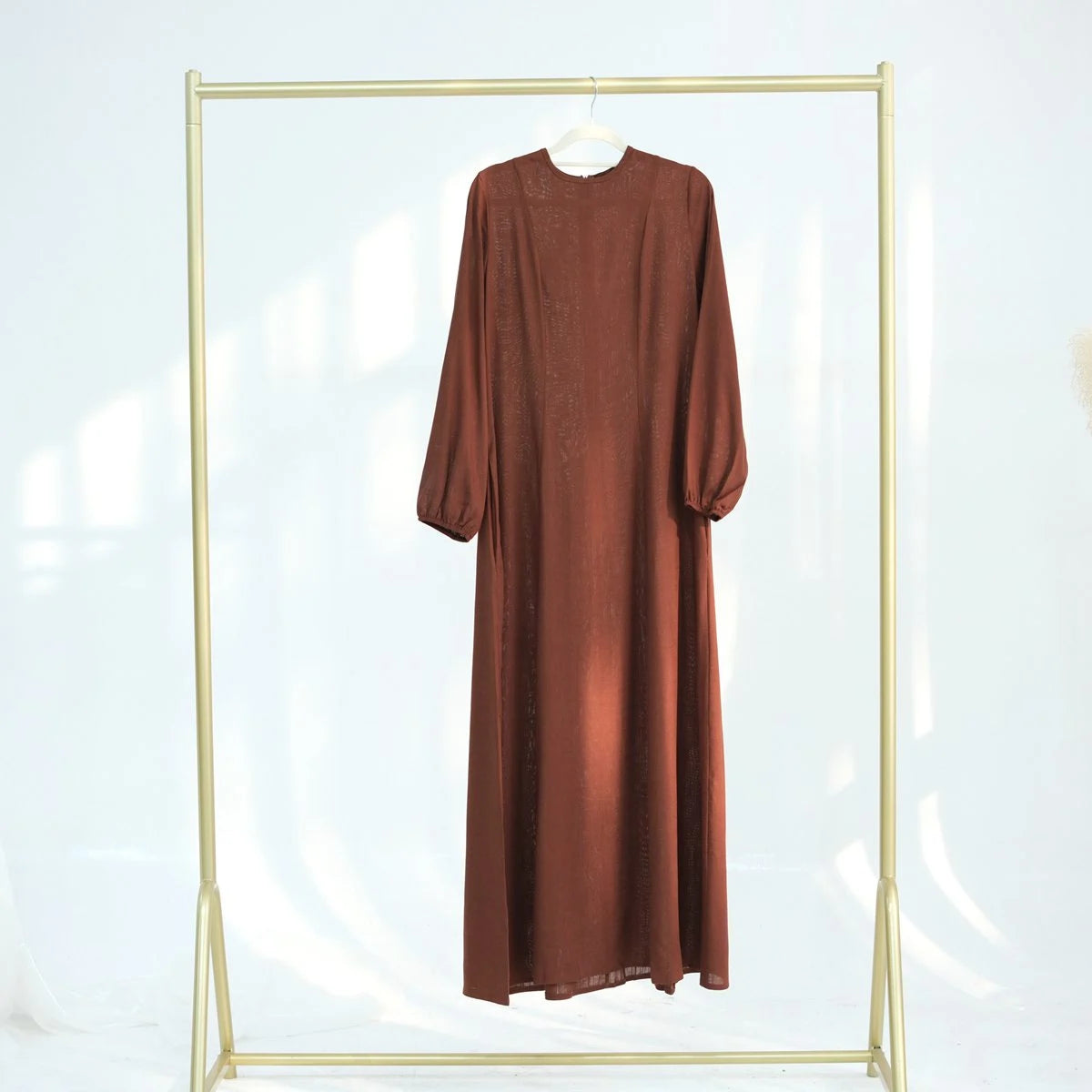 Premium Linen Cotton Blend Waist Abaya Dress #25955 - Modest Islamic Fashion for Women, Perfect for Prayer, Eid, and Special Occasions