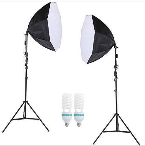 GOWE Professional Photography Lighting Kit - 5500K 135W Daylight Studio Bulb with Light Stand & Octagon Softbox for Portrait, Product, and YouTube Video Shooting