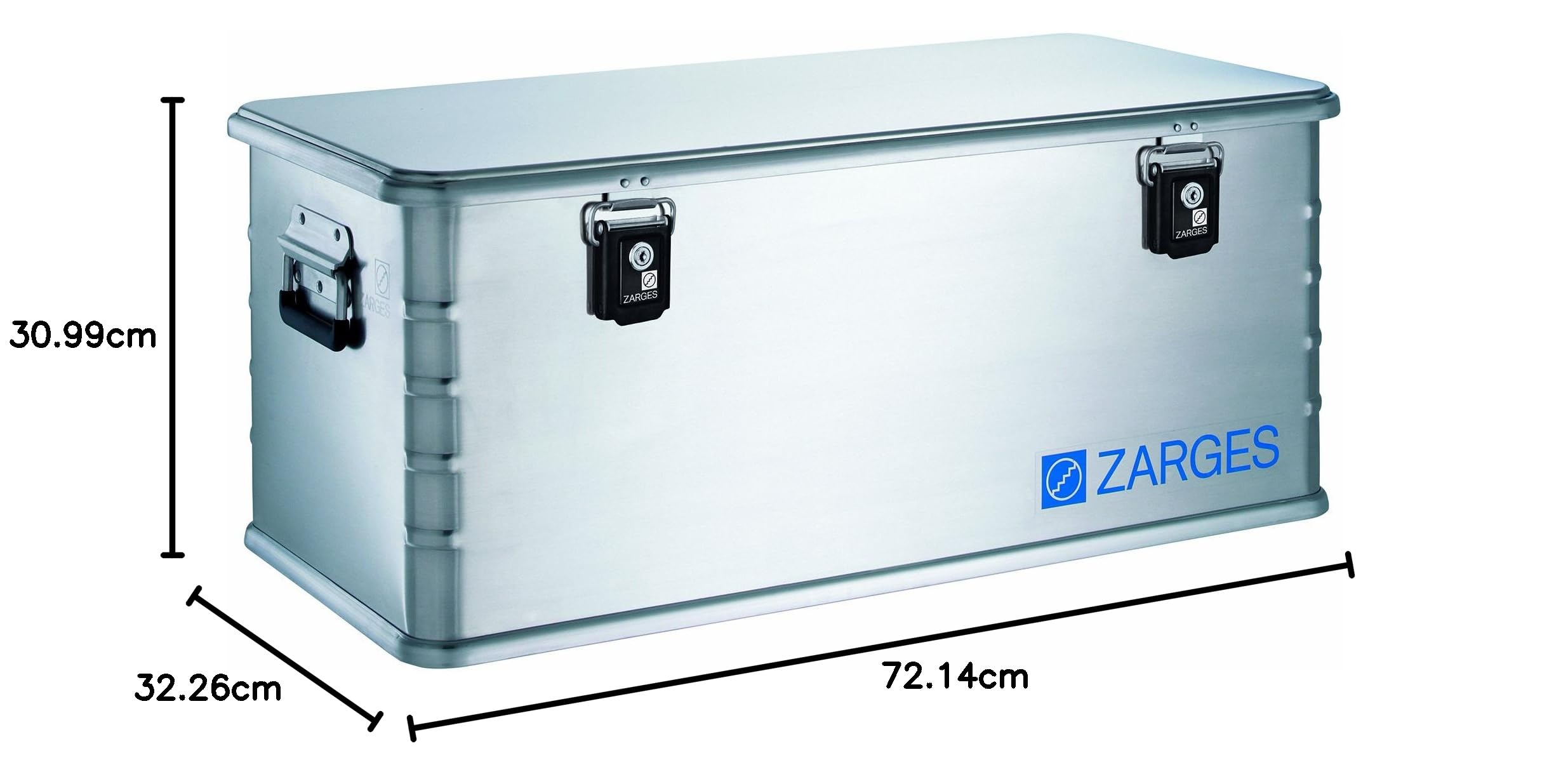 Zarges 40862 Midi-Box 81 Liter Stackable Aluminum Storage Container - Perfect for Workshop, Garage, and Industrial Organization