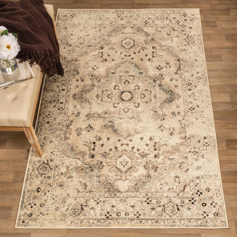 Stylish Nysa Floral Geometric Diamond Pattern Indoor Area Rug - Perfect for Living Room, Bedroom, and Home Decor