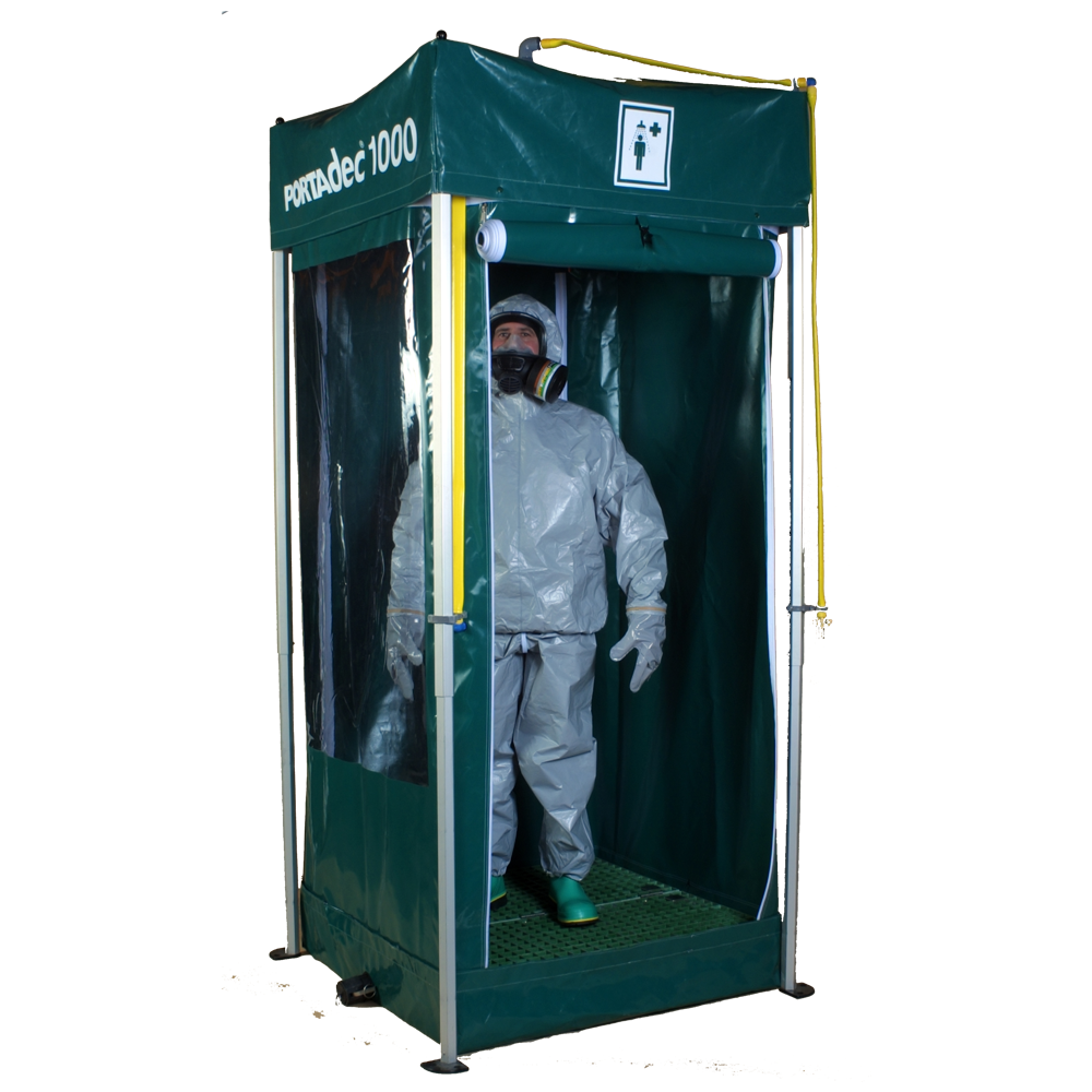 Hughes PORTA1000 Portable Emergency Decontamination Shower | OSHA Compliant Safety Shower for Hazardous Material Spills | Ideal for Industrial Sites, Labs & First Responders
