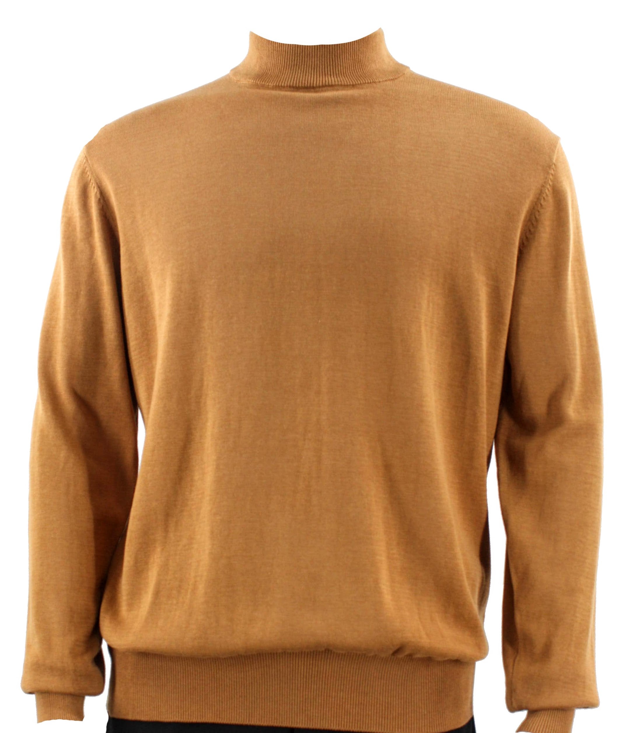 Bassiri Long Sleeve Mock Neck Gold Sweater for Women - Soft Knit Pullover Top for Fall & Winter - Perfect for Office, Date Night & Holiday Parties