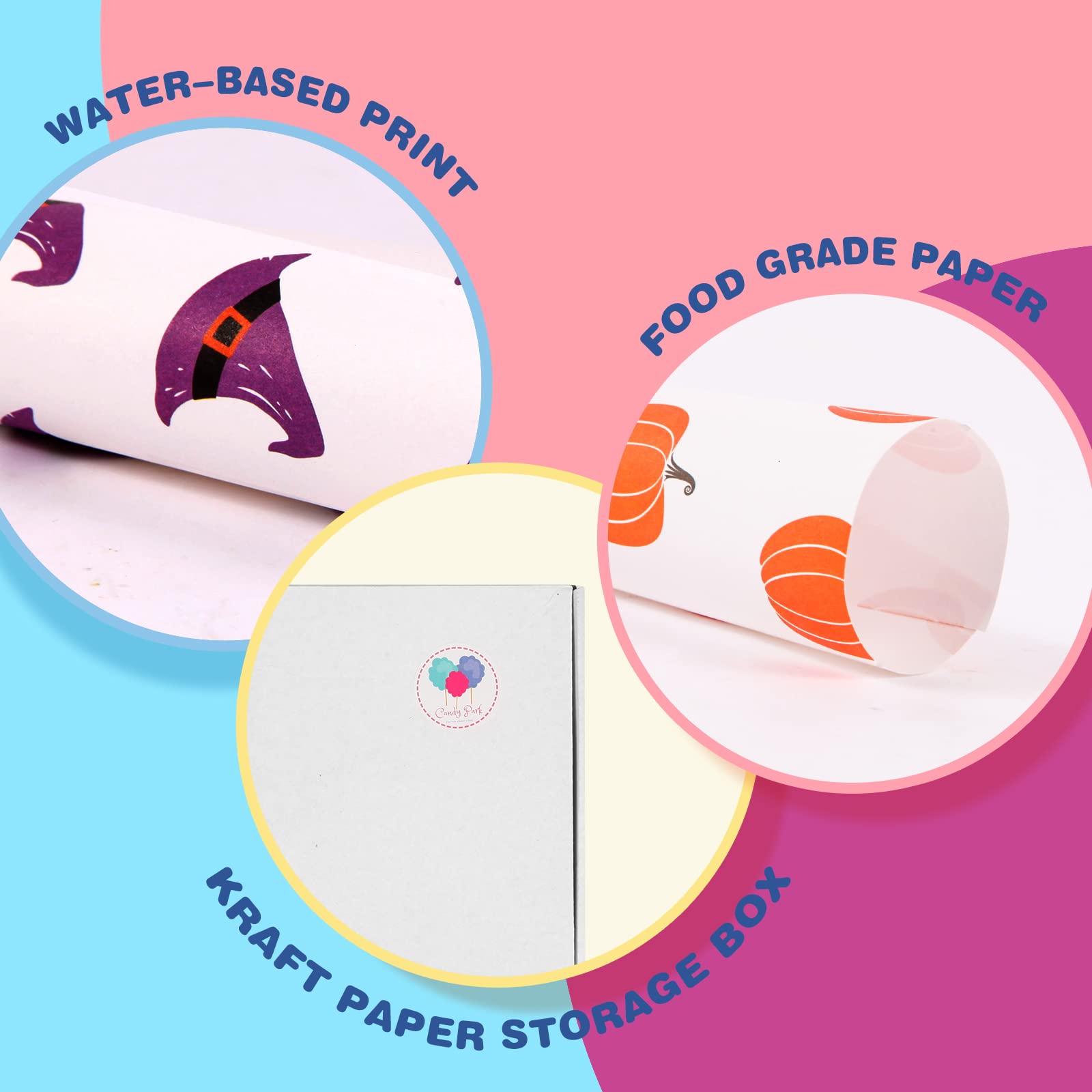 50 Pack Premium Cotton Candy Cones - Multicolor Paper Cones for Cotton Candy Machines & Candy Floss Sugar - Halloween Party Supplies & Trick-or-Treating - Perfect for Birthday Parties, Carnivals, and Festive Events