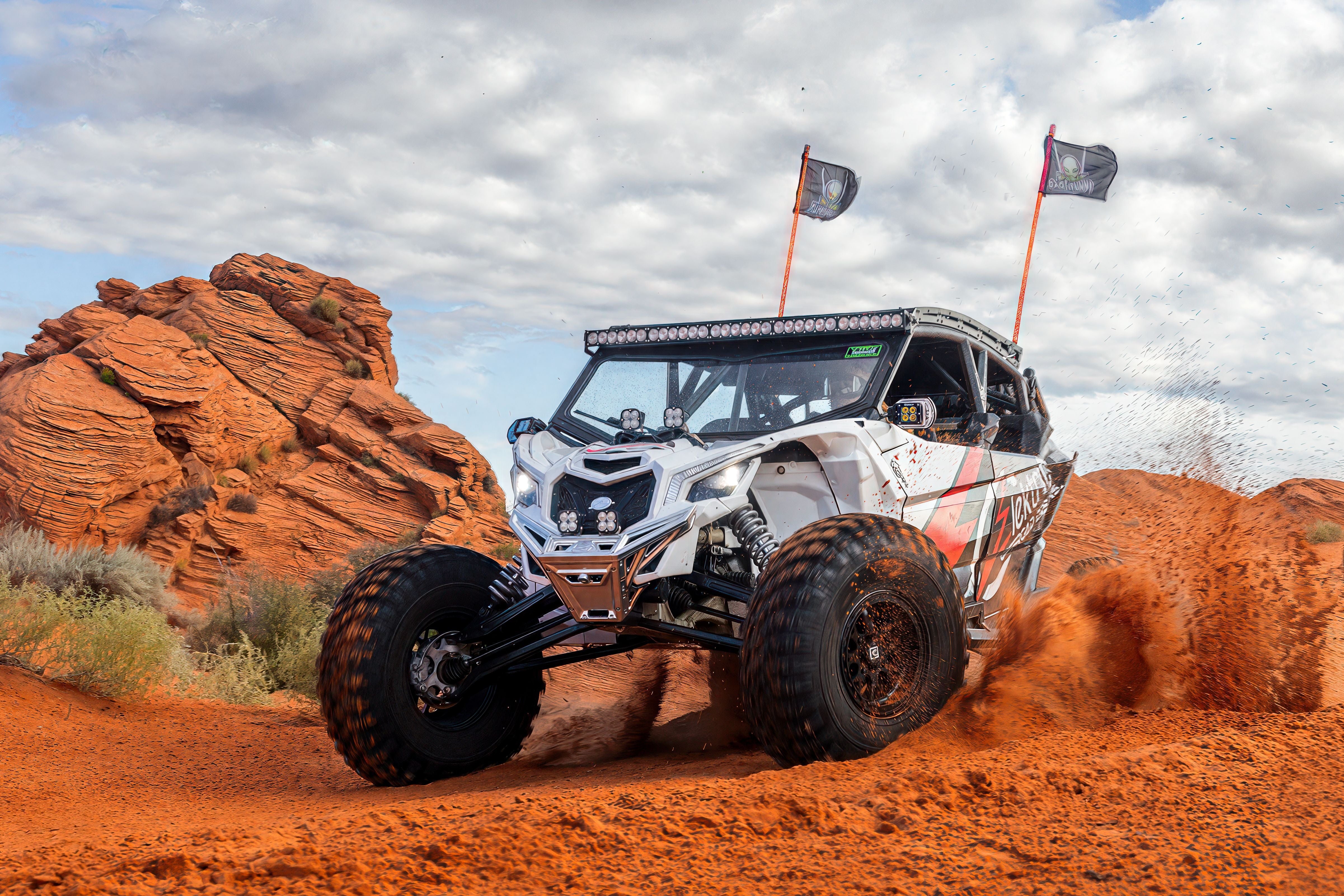 Can Am X3 Maverick Front Winch Bumper (2017-2024) - Machined Billet Aluminum, Clear Anodized Finish - FWB210036 - Perfect for Off-Roading & Trail Adventures