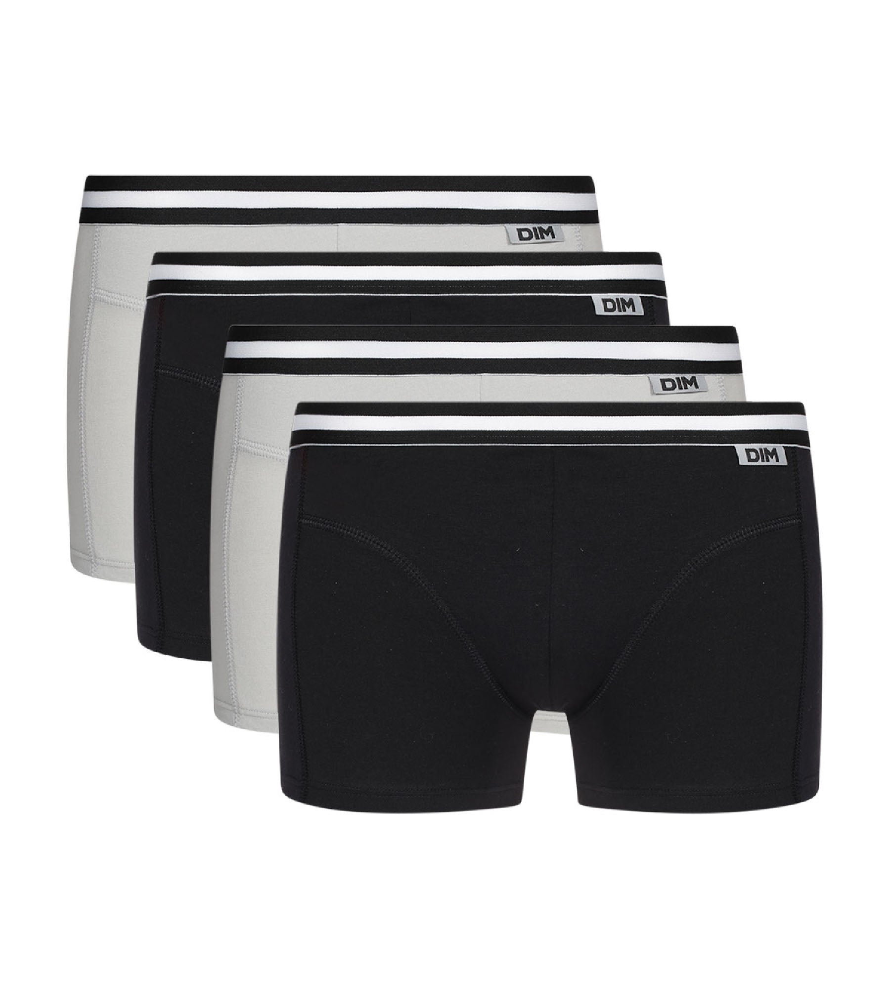 4 Pack Black & Gray Cotton Boxer Briefs for Men - Soft & Breathable Eco-Friendly Underwear - Perfect for Daily Wear, Gym & Sports