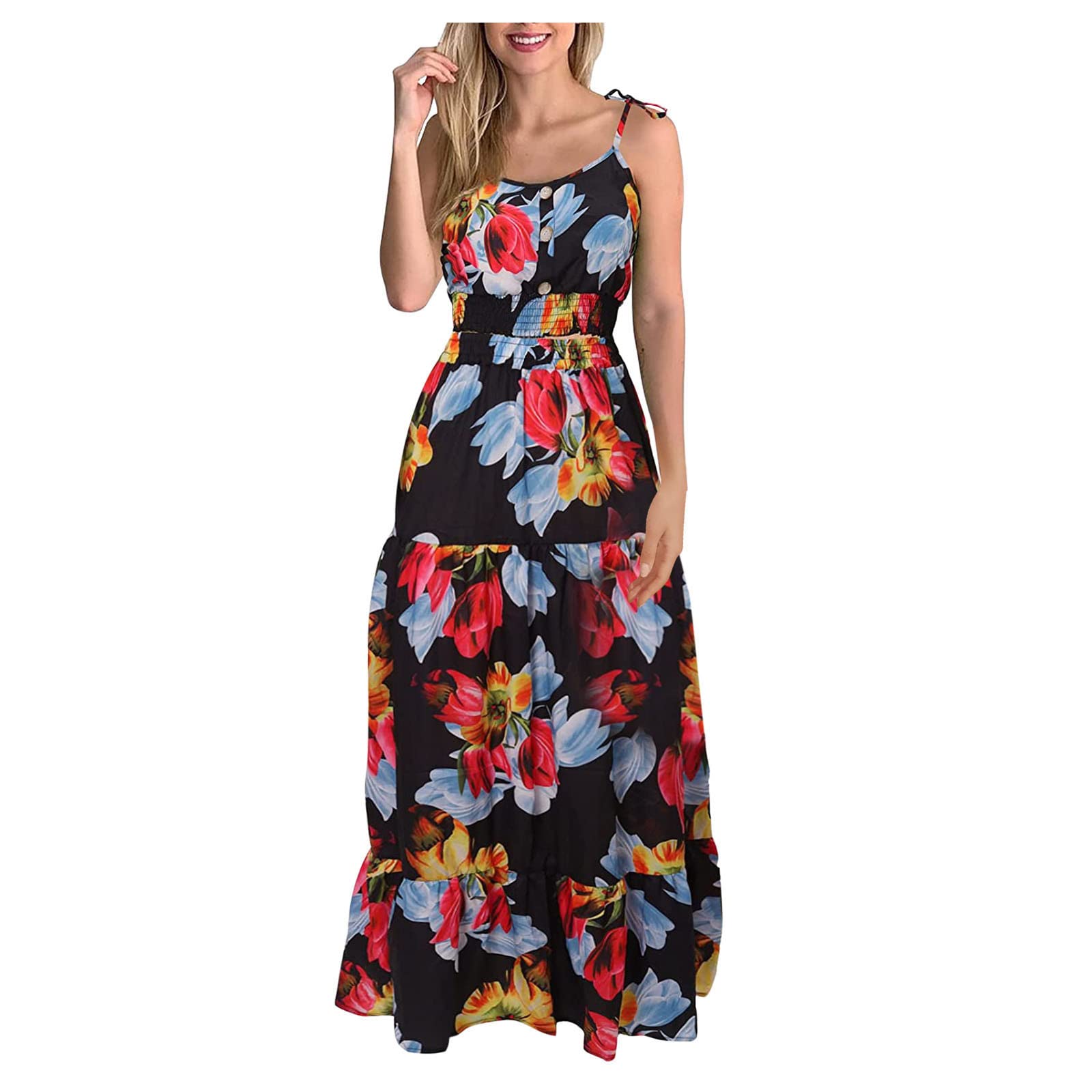 Bohemian Two Piece Dress Set for Women - Sexy Cami Crop Top & Flowy Floral Maxi Skirt | Summer Beach Outfit, Vacation Wear, Music Festival Fashion, Boho Chic Style