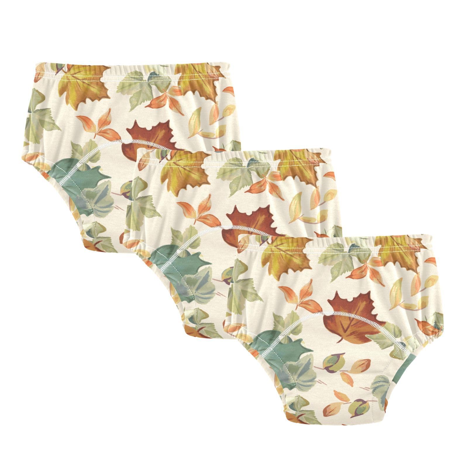 Waterproof Training Underwear for Baby Boys - Fall Maple Leaves Pattern, Leakproof Bedwetting Pants for Toddlers | Comfortable & Absorbent for Daytime & Nighttime Use