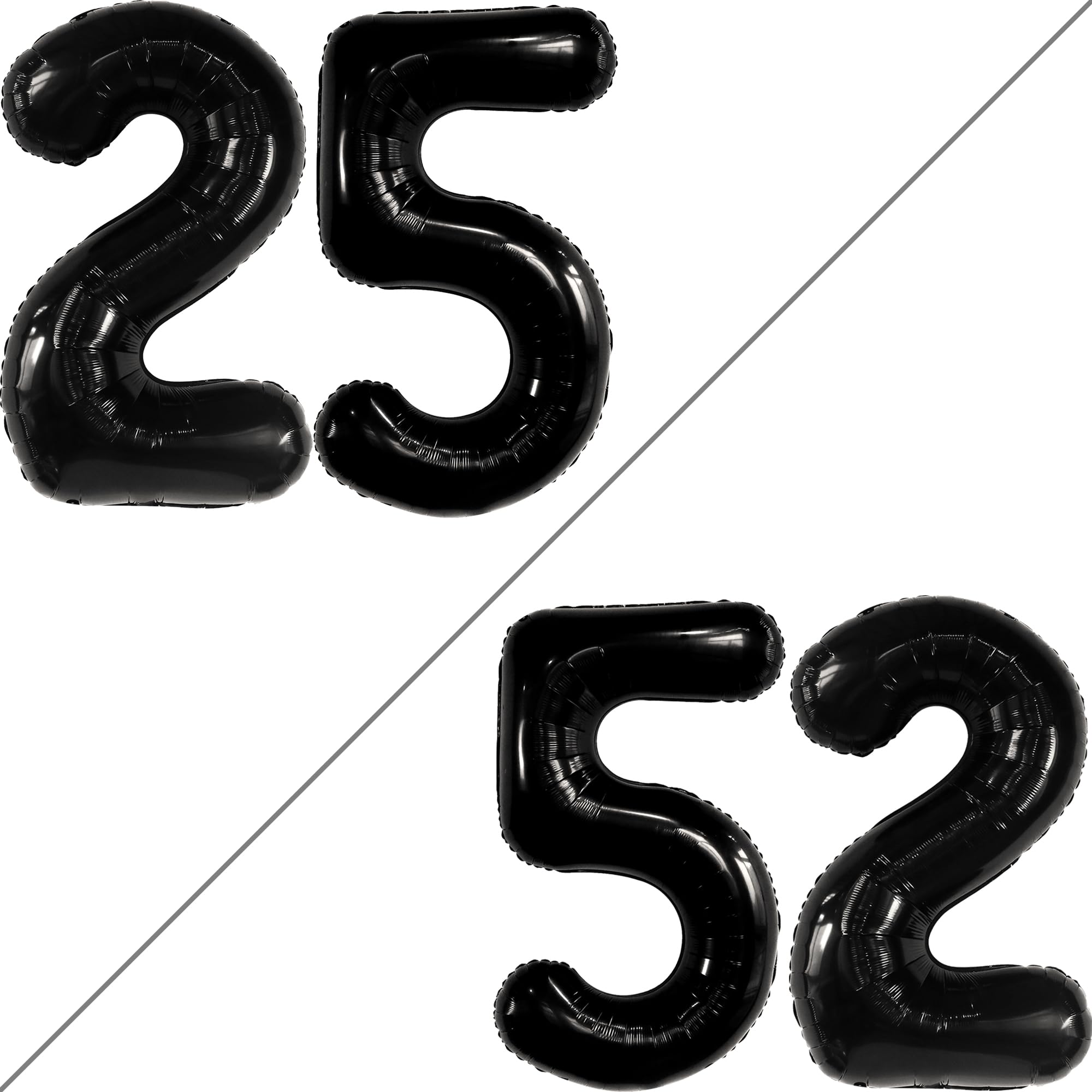 KatchOn 40 Inch Black 25 Balloon Numbers - Large Foil Birthday Balloons for 25th Anniversary Party Decorations - Perfect for Women & Men's Milestone Celebration - Great for Birthday Parties, Photo Backdrops & Anniversary Events