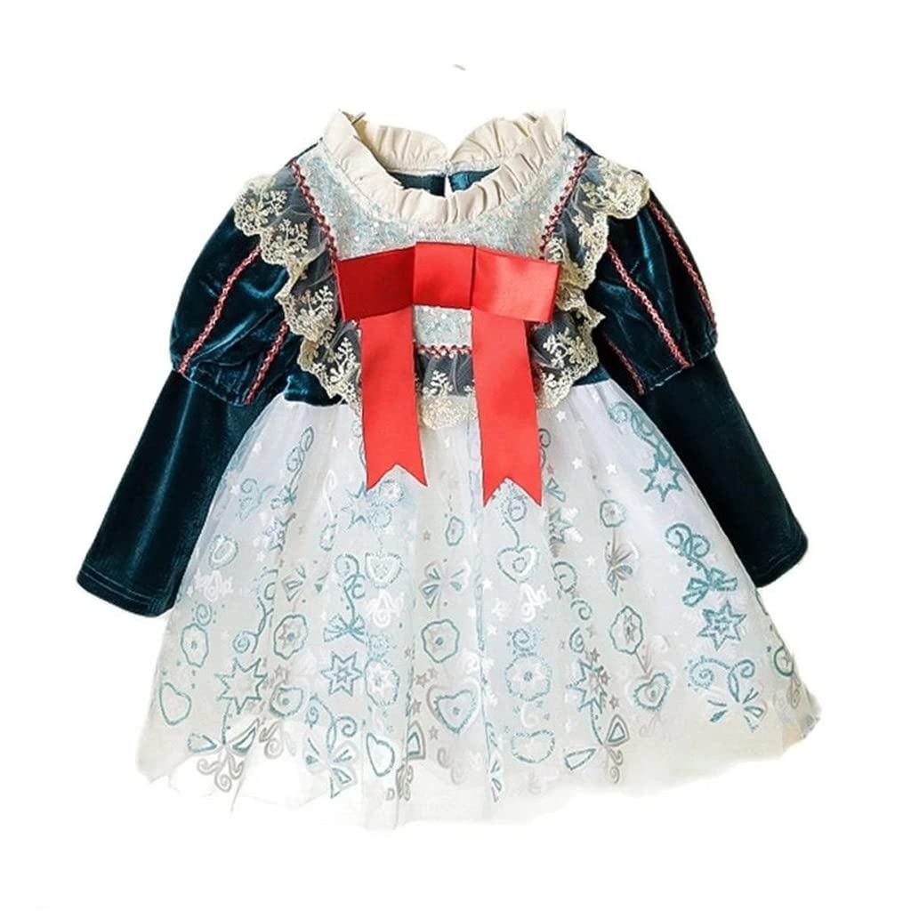 Sparkly Sequined Princess Dress for Girls - Elegant Fall & Winter Party Dress, Christmas Holiday Outfit - Perfect for Birthday Parties, Pageants, and Special Occasions