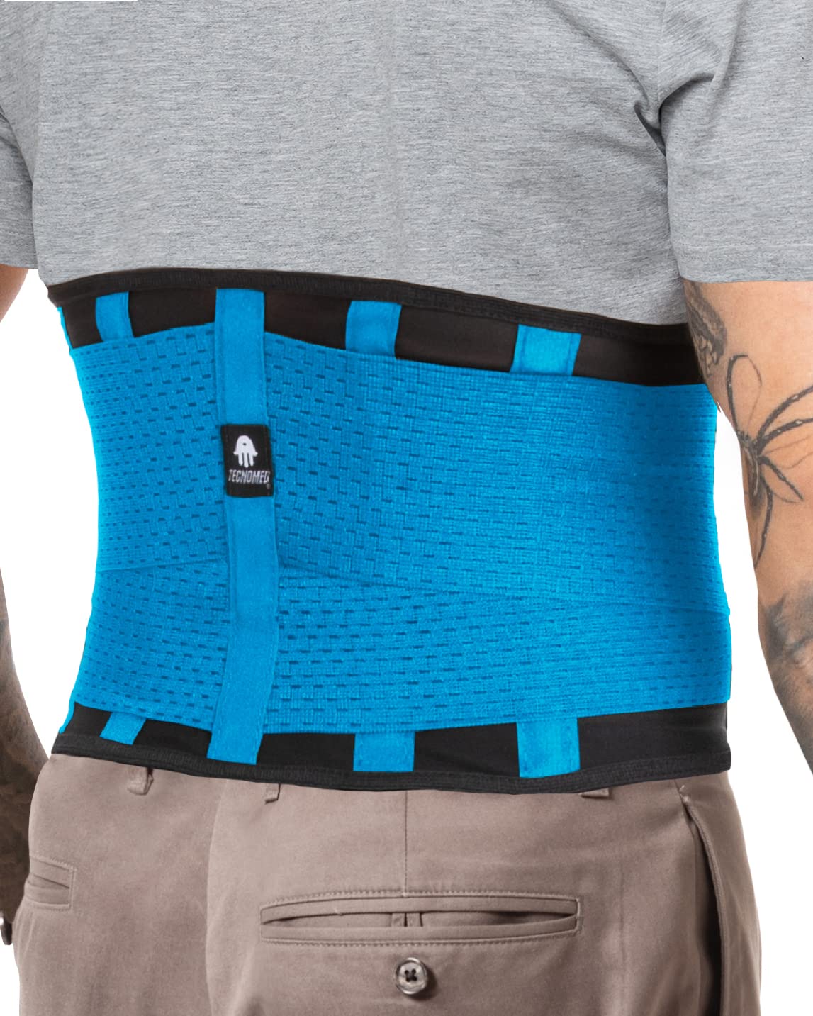 TECNOMED Lumbar Support Belt - Breathable Mesh Back Brace for Lower Back Pain Relief, Herniated Disc, Sciatica & Scoliosis - Adjustable Waist Support for Office Work, Driving & Post-Surgery Recovery