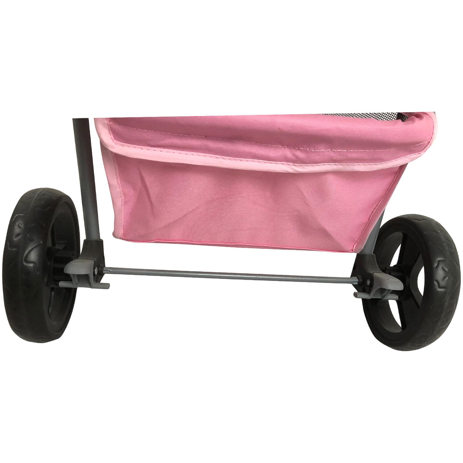 Critter Sitters 3-Wheel Jogging Dog Stroller - Lightweight Pet Stroller for Medium Dogs & Cats Up to 33lbs with Storage Basket & Cup Holders - Perfect for Running, Walking, Shopping & Outdoor Adventures (Pink)
