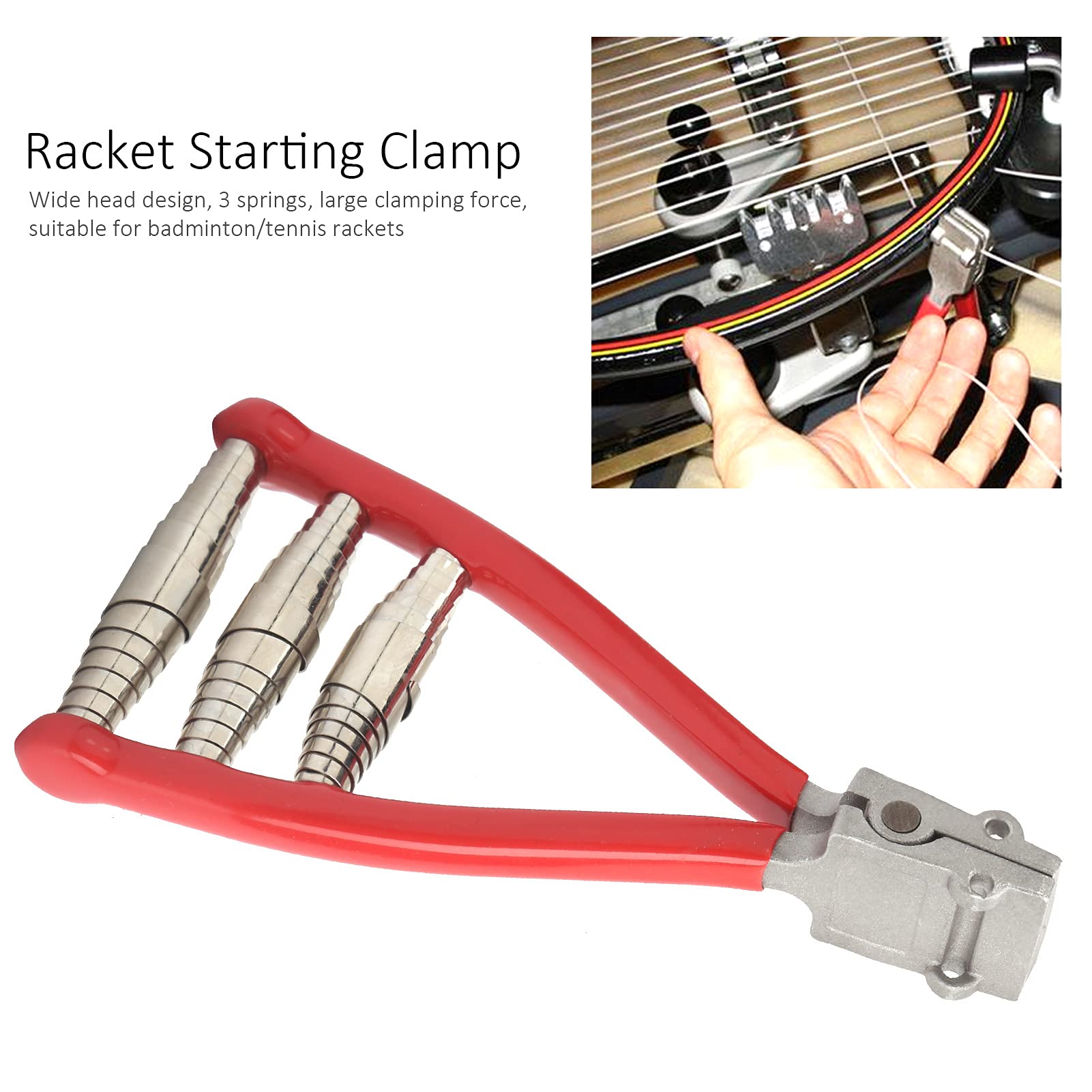 Professional Tennis & Badminton Stringing Machines - 3 Spring Starter Tool & Racket Clamp for Precise Stringing | Perfect for Home & Club Court Maintenance