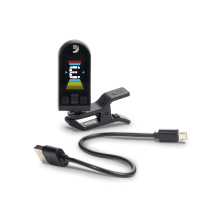 D'Addario Eclipse Rechargeable Guitar Tuner - Clip-On Chromatic Tuner for Guitar, Bass & Ukulele - Perfect for Live Performances & Home Practice