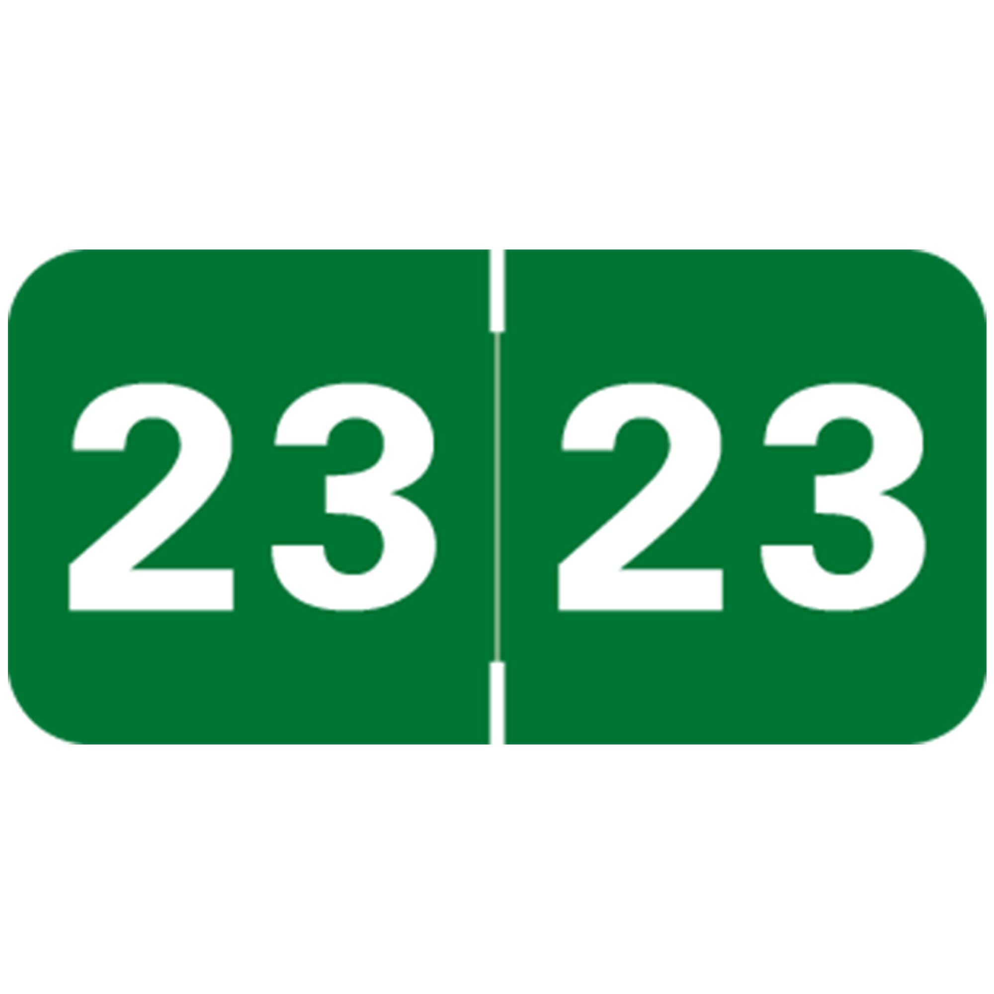 2023 Year Stickers for File Folders - Dark Green Doctor Chart Stickers, Tabbies 70200 Style, USA Made, 500/Roll (3/4