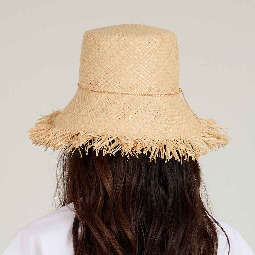 Jonah Fine Raffia Bucket Hat for Women - Summer Beach Sun Hat with Wide Brim - UV Protection & Breathable Straw Hat for Outdoor, Travel, and Vacation