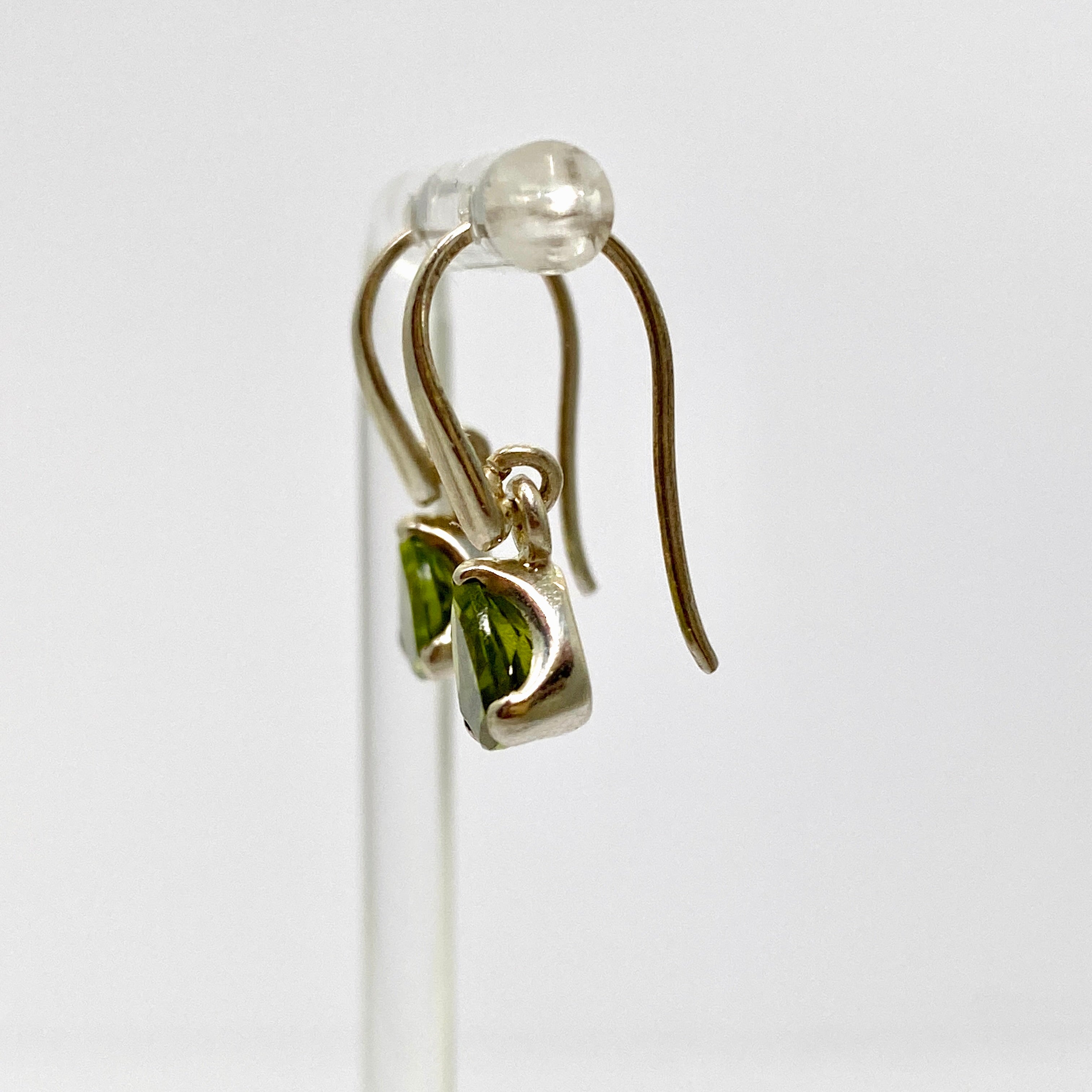 Peridot Trillion Faceted Earrings for Women - 925 Sterling Silver Dangle Earrings - Elegant Green Gemstone Jewelry for Parties, Weddings & Special Occasions